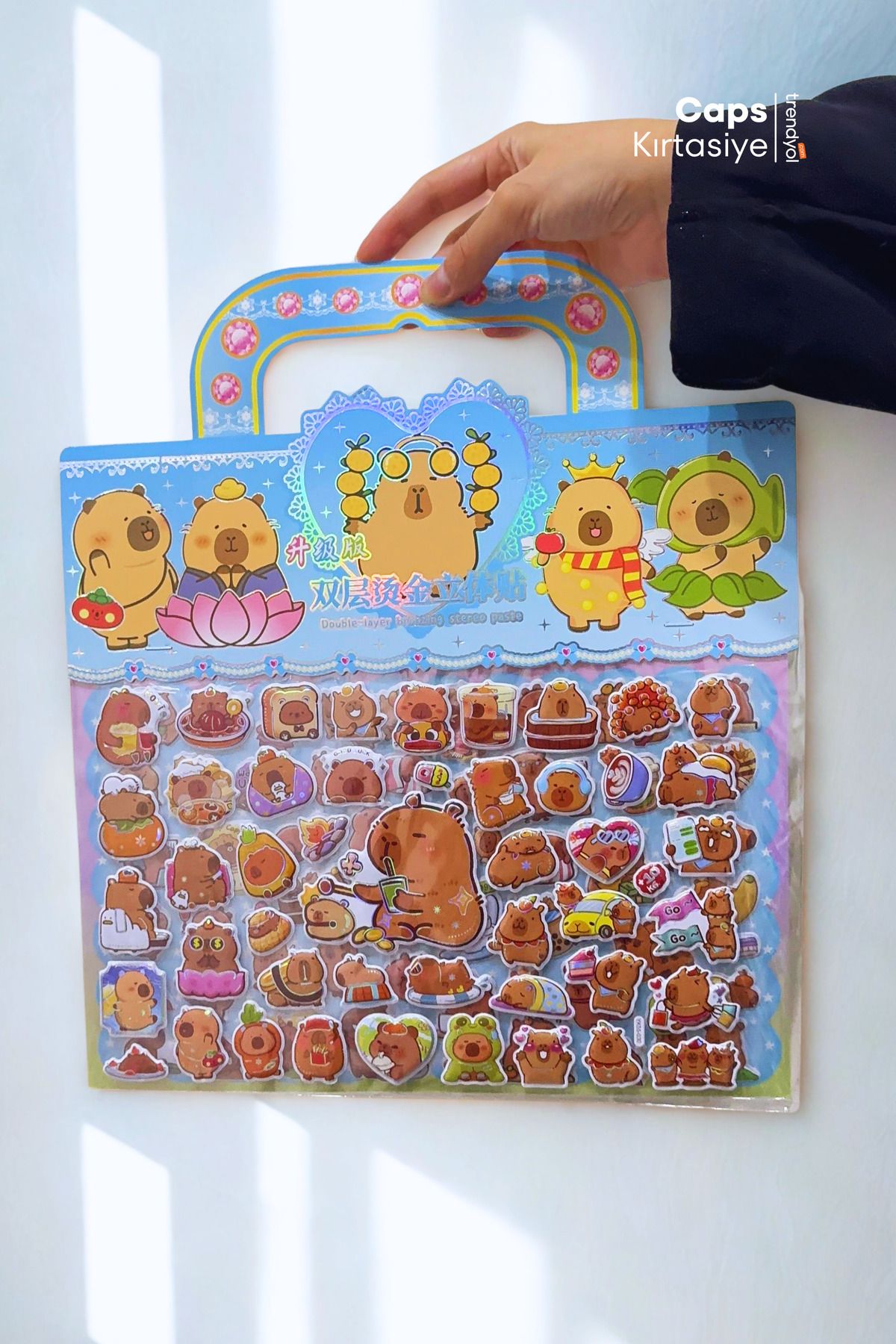 caps anlarınızı paylaştığınız ortağınız Kabartmalı 3D Puf Sticker Seti – 100+ Adet Capybara Temalı Çıkartma | Çanta Şeklinde Özel Tasarım