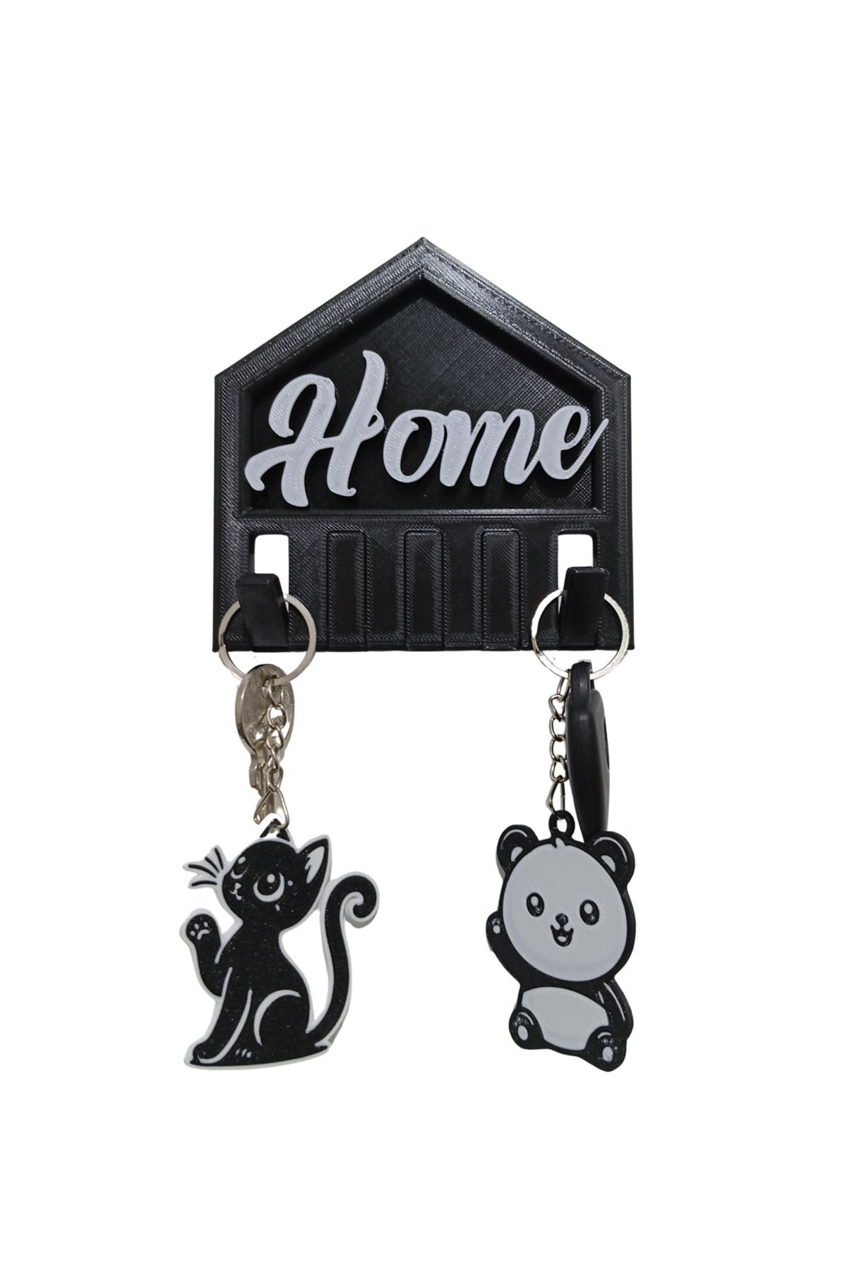Olgun GiftShop Home Motifli Anahtar Askılığı Plastik Dekoratif Duvar Askısı 11x12 CM