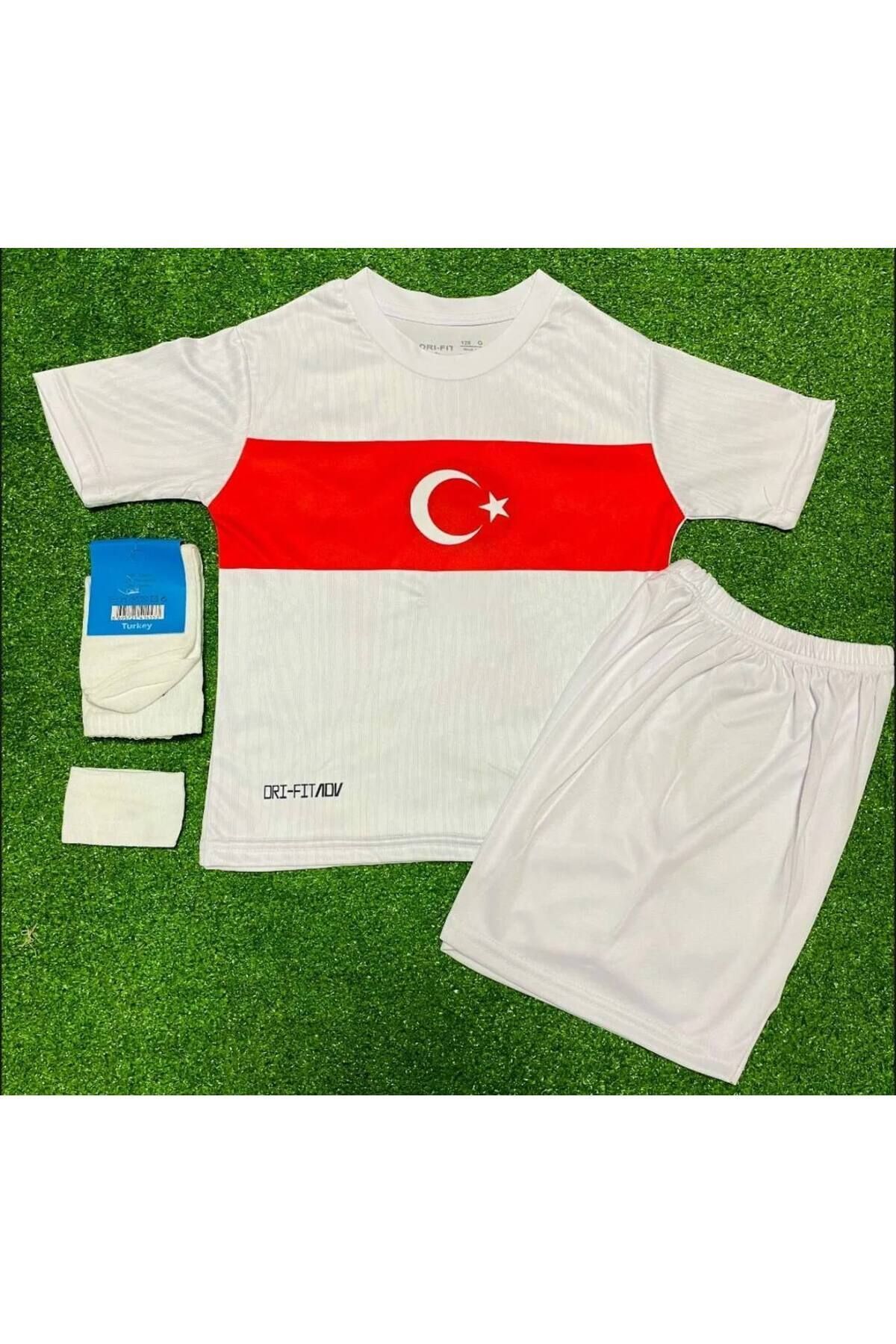 FAMİLYSTAN Türkiye Euro 2024 Kerem Aktürkoğlu 7 Numara Çocuk 4'lü Set BEYAZ