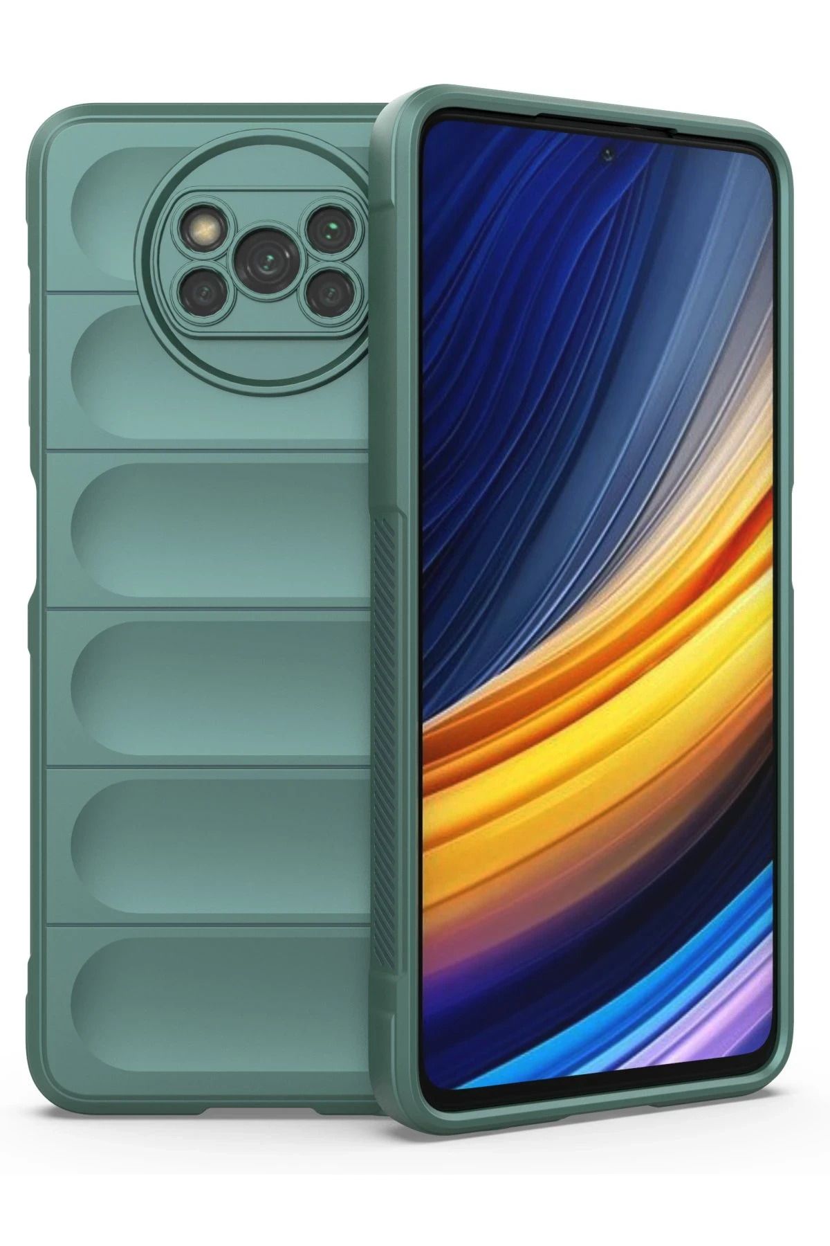 NewFace Xiaomi Pocophone X3 Kılıf Optimum Silikon - Koyu Yeşil DSDRN