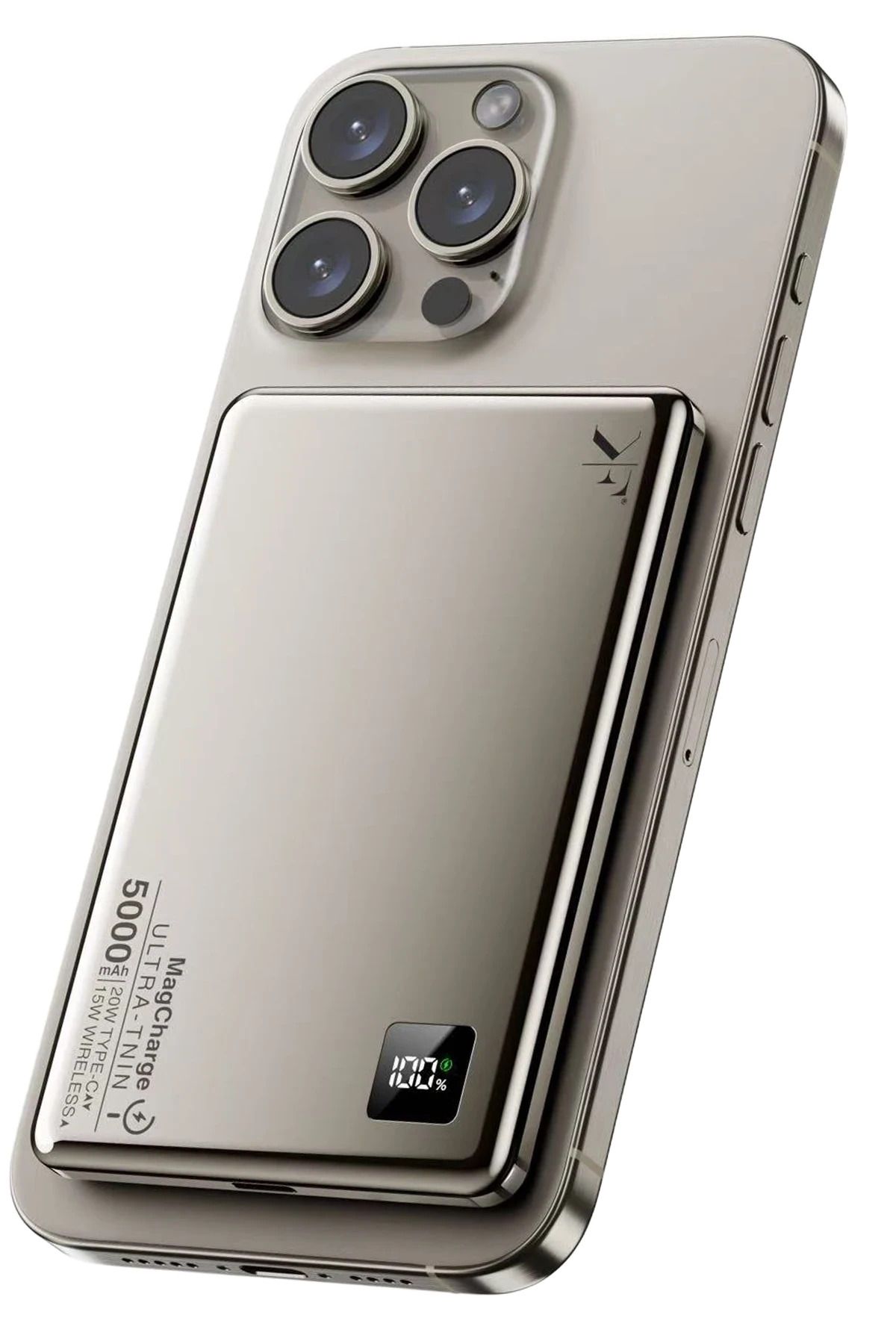 NewFace PW555 5.000 mAh Dijital Göstergeli 18W Type-C ve 15W Kablosuz Şarj PD Hızlı Şarj Mags SPTGL