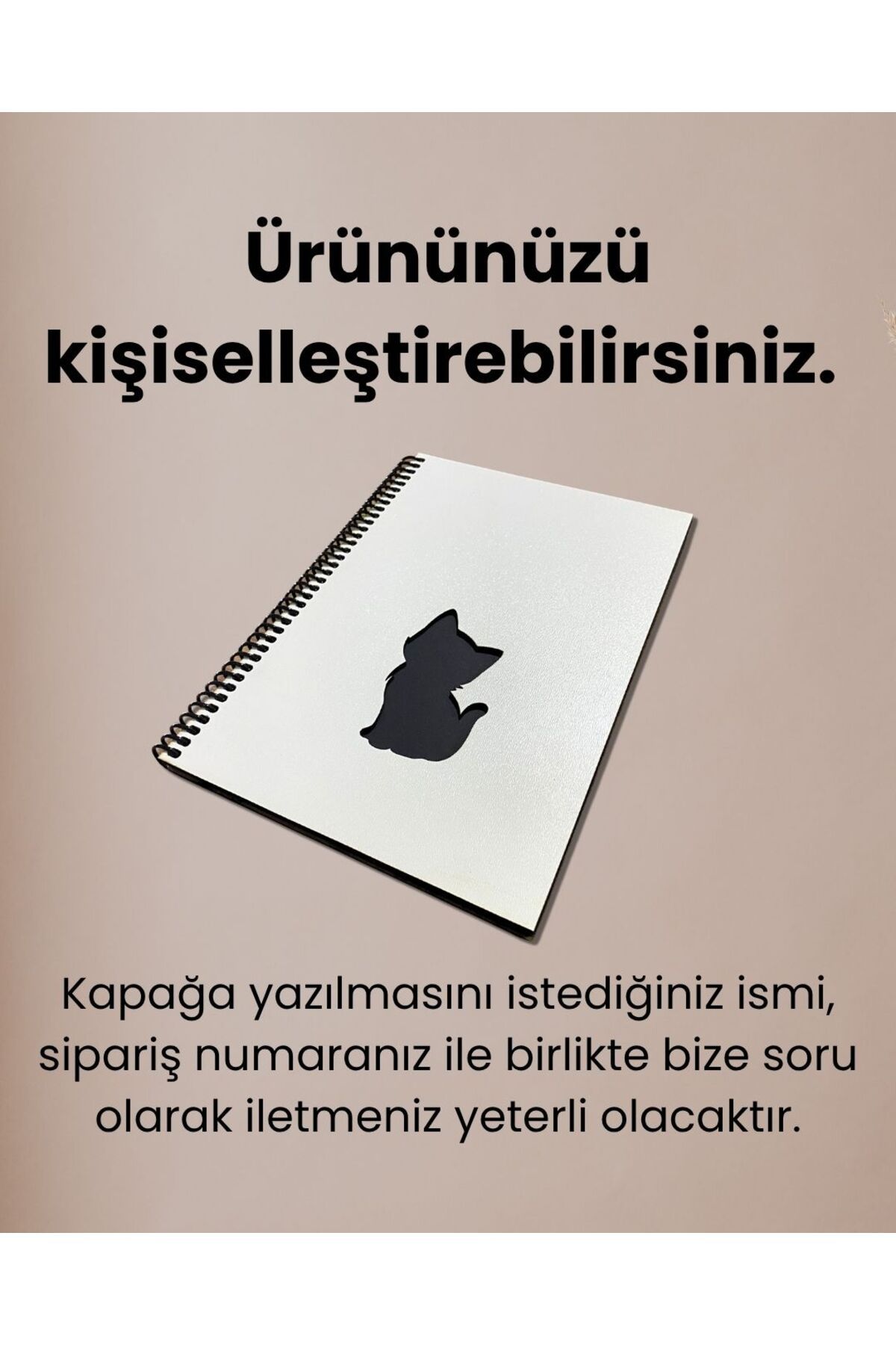 Tasarım Siyah Defter Kedi Temalı Albüm, Anı Defteri – El Yapımı, Ahşap Kapaklı ve Siyah Yapraklı Kişiselleştirilebilir