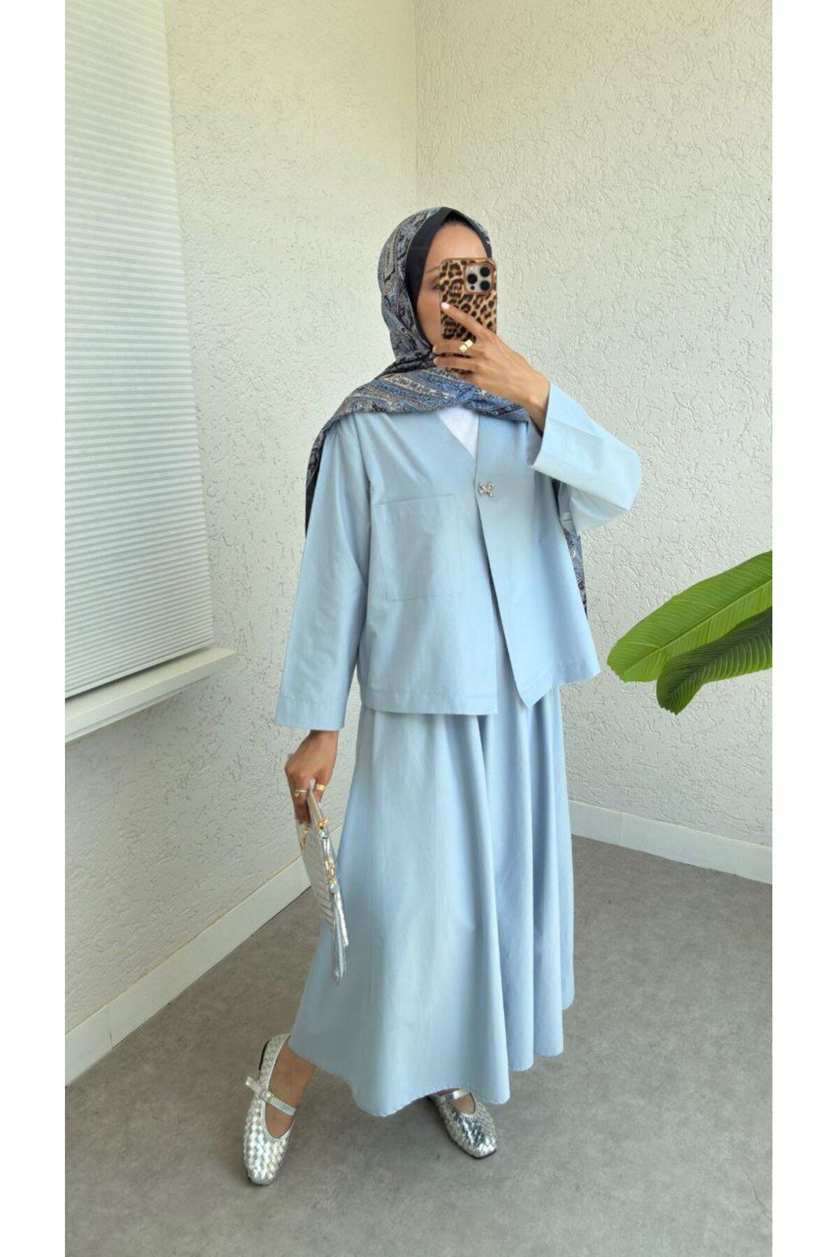 Castivo Fashion Cepli Kısa Ceket & A-Kesim Uzun Etek İkili Takım