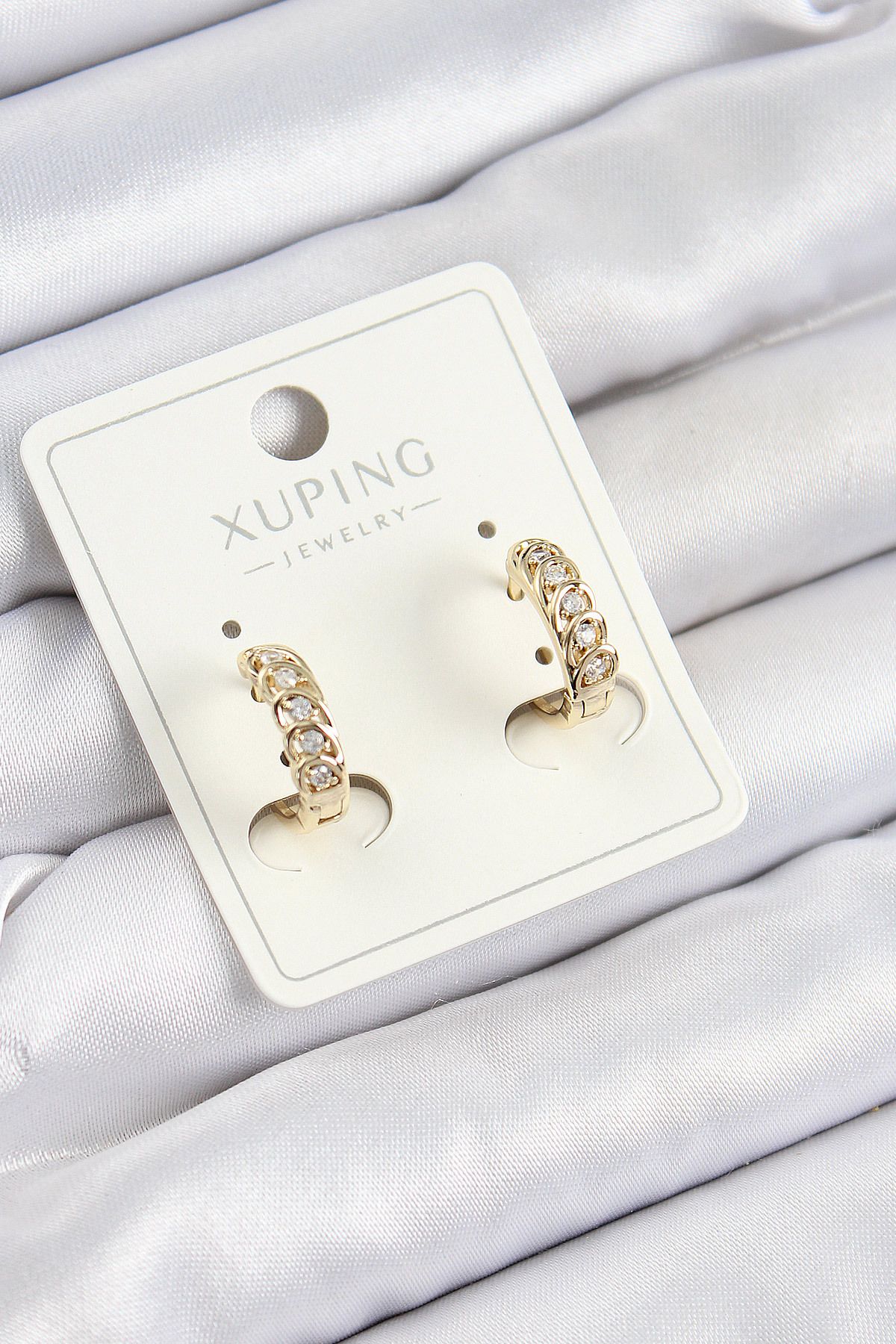 norsary Xuping Zirkon Taşlı Ardışık Model Gold Renk Kadın Küpe