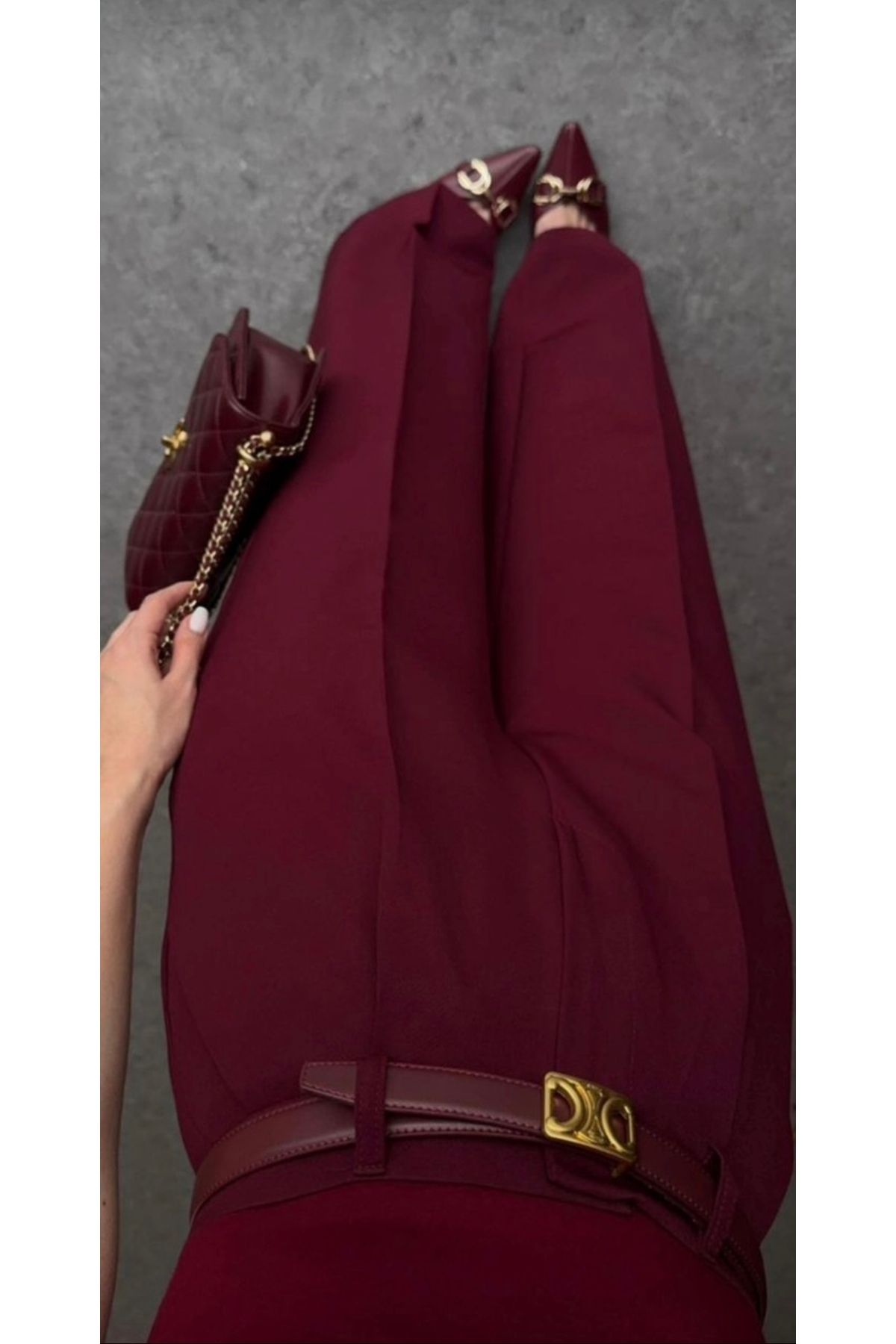 Twenty Eight Bordo Palazzo Pantolon