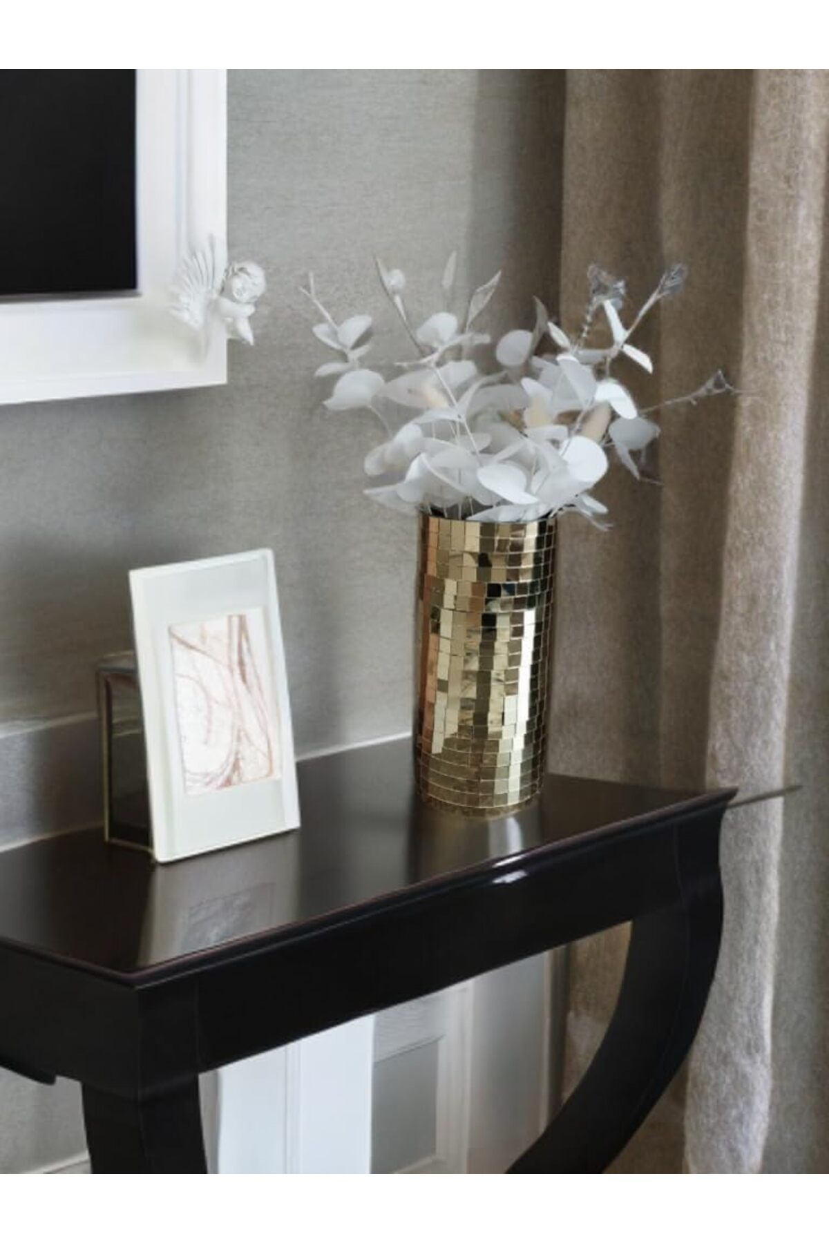 Mena Rise home design aynalı cam vazo gold 1064272
