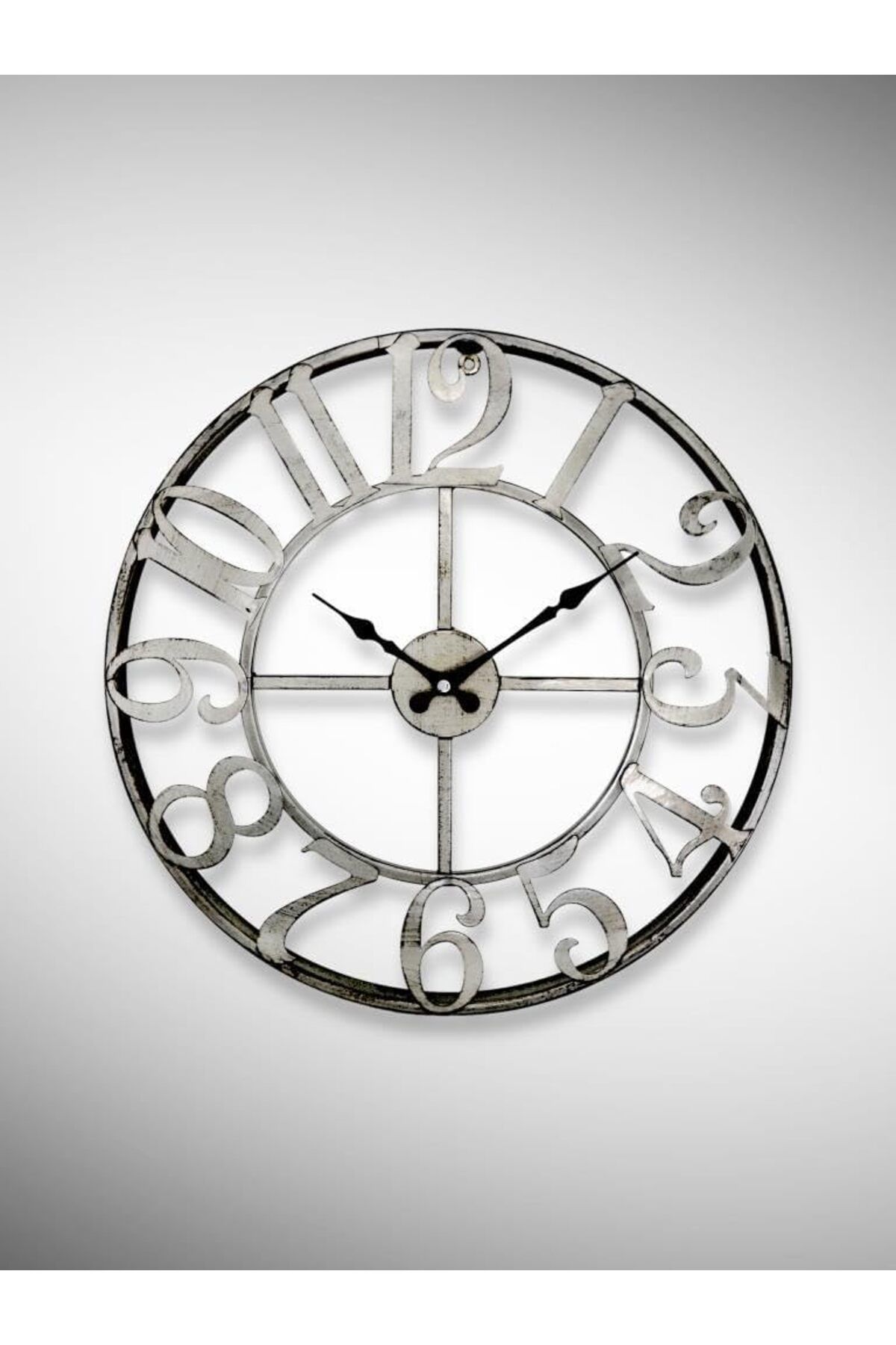 Mena Rise DM40GK Rakamlı Metal 40 cm Duvar Saati Gri 1064272