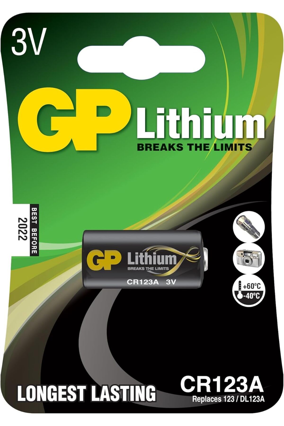 Mena Rise Batteries cr123A Dl123A/Cr123A Boy Lityum Pil, 3 Volt, Tekli Kart 1064272
