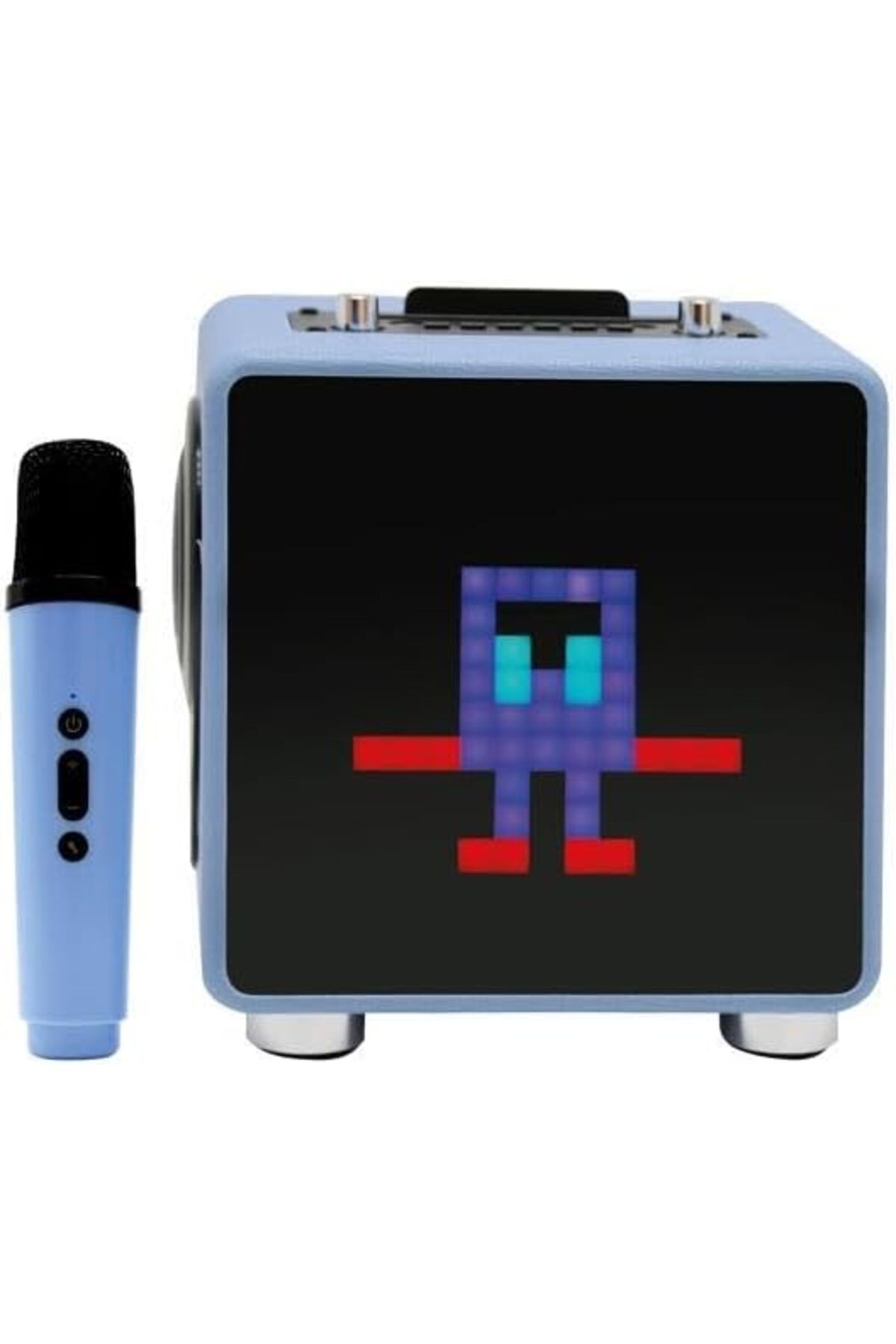Mena Rise 15W 11X11 Piksel Led Ekranlı Karaoke Bluetooth Hoparlör Mavi BTS-270 1064272