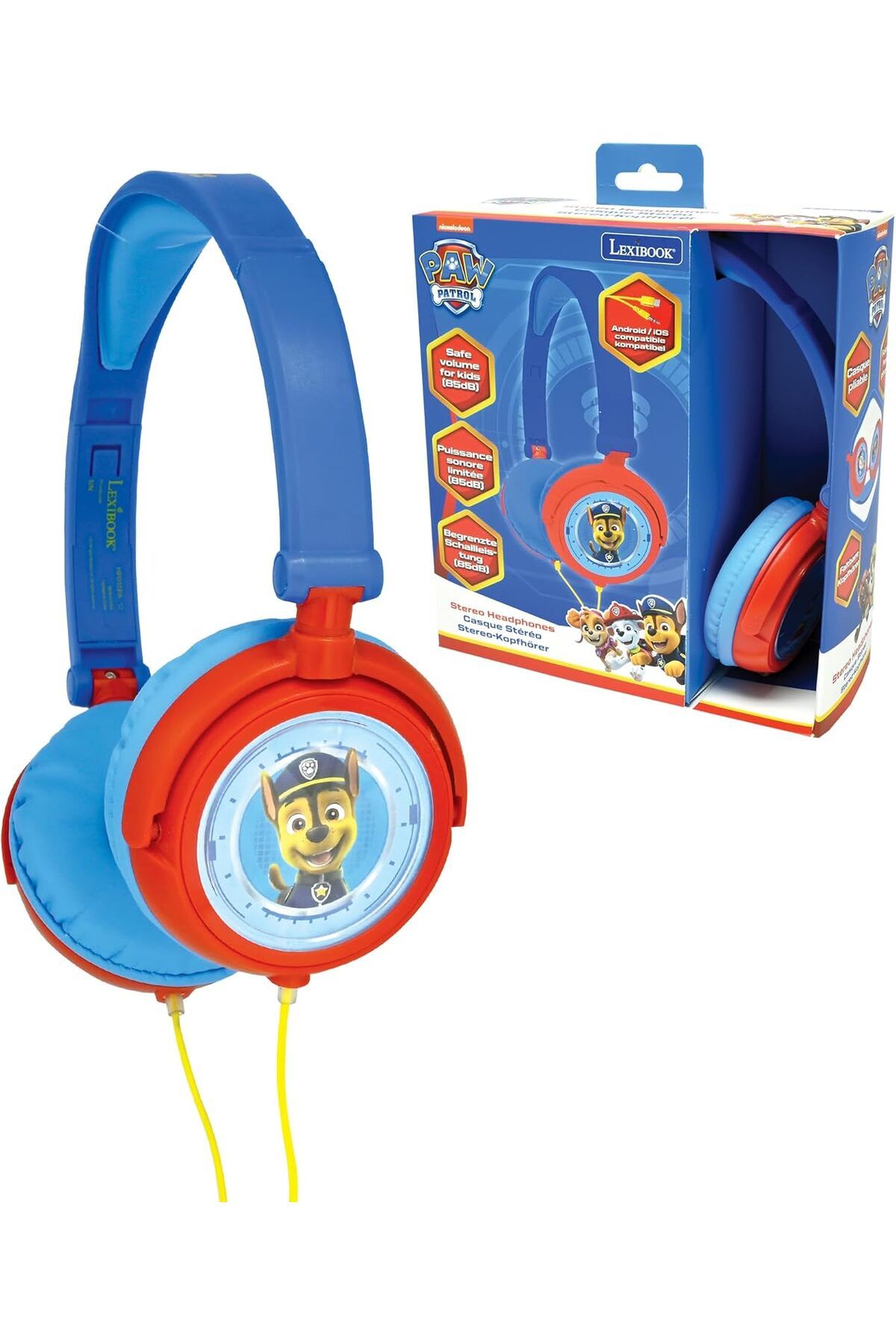 Mena Rise Paw Patrol Chase Stereo Kulaklık, Sınırlı Ses Gücü, Katlanabilir ve Ayarlanabilir, Ma