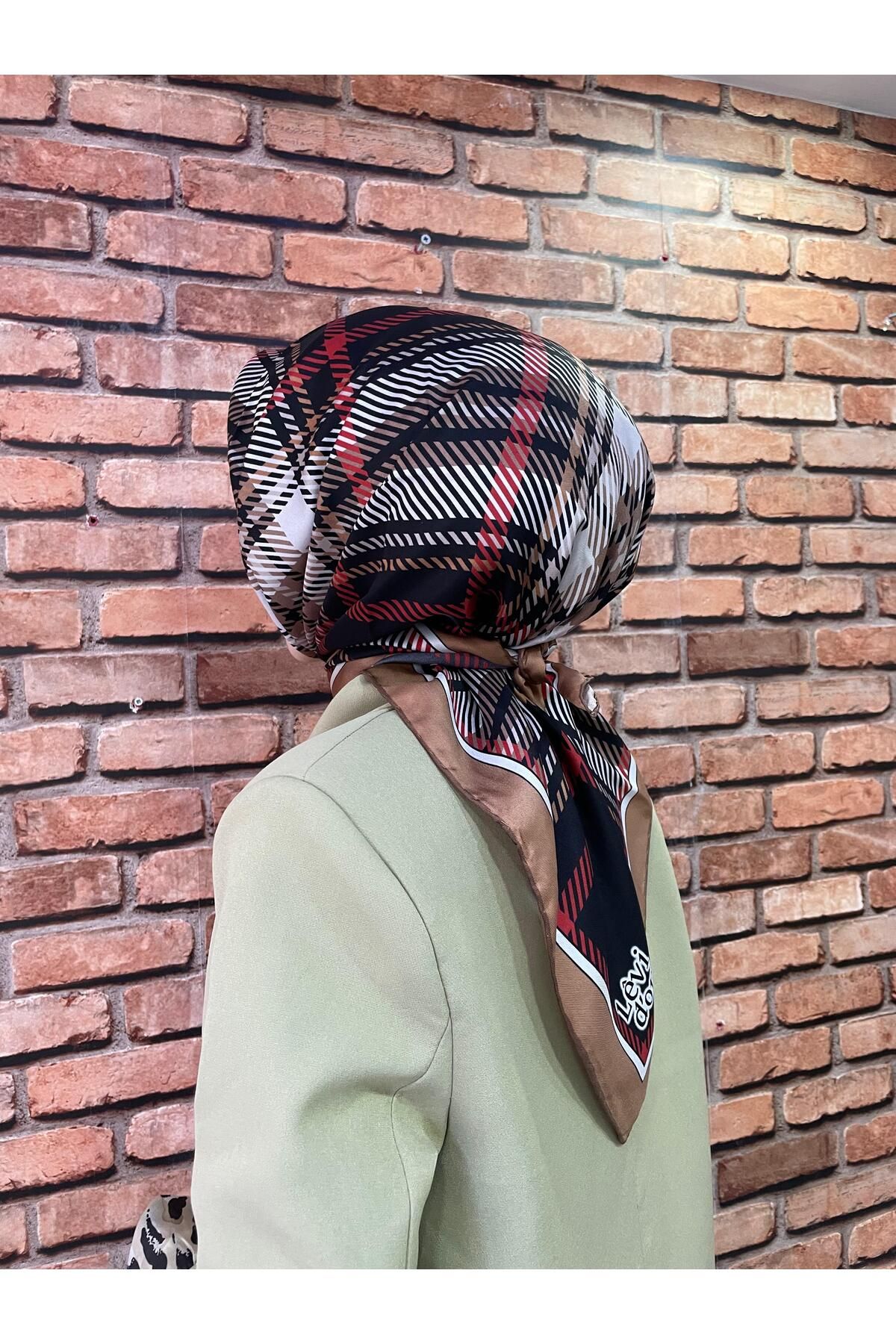 Levidor ekose twill ipek eşarp