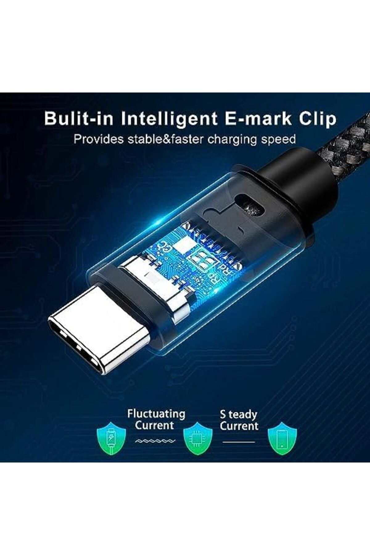 Mena Rise Force 100W Type-C to Type-C 3 Metre USB 3.1 Gen2 10 Gbps 4k@60hz Hızlı Şarj Data ve Görüntü Ak