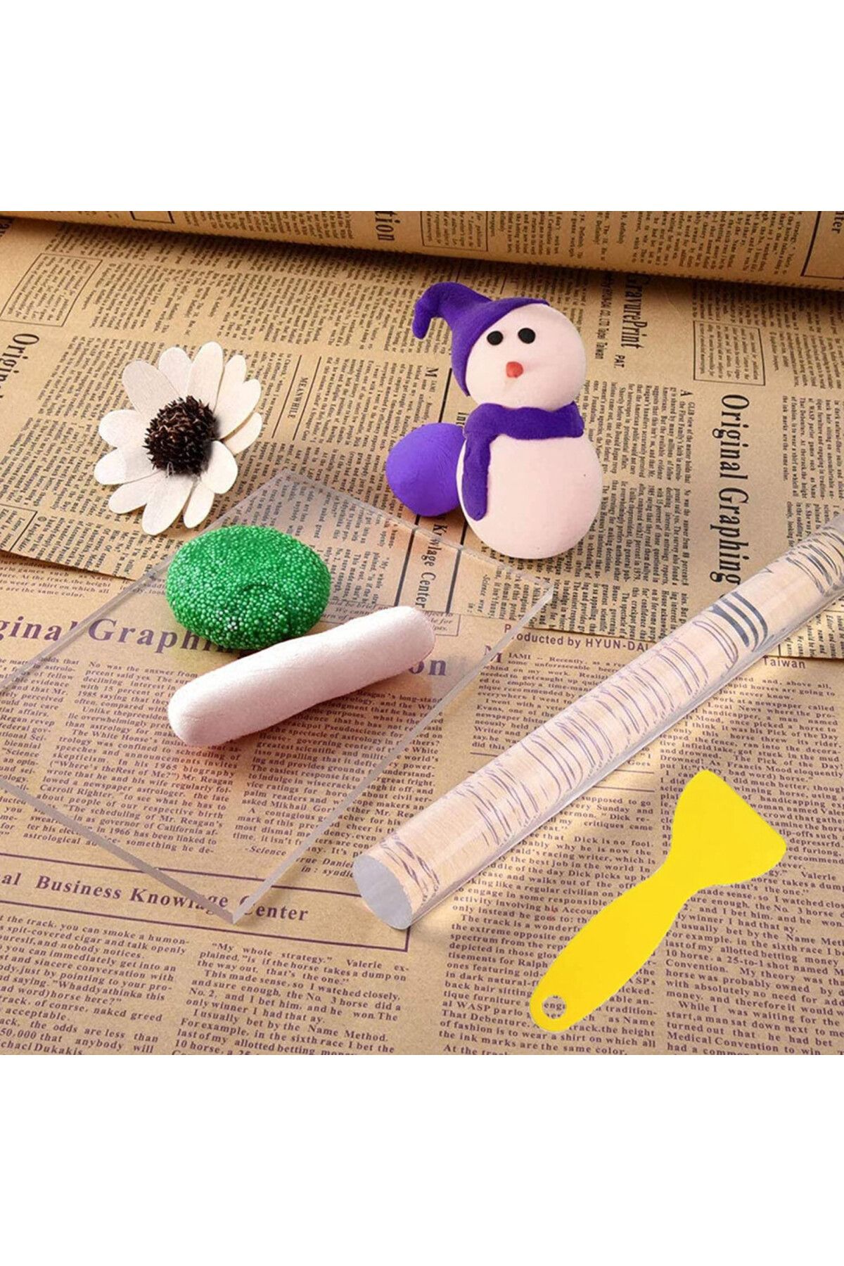 Fudian Olivier-Set de 5 paste de modelat Fudian Olivier, plastic/acril, transparent/galben 4
