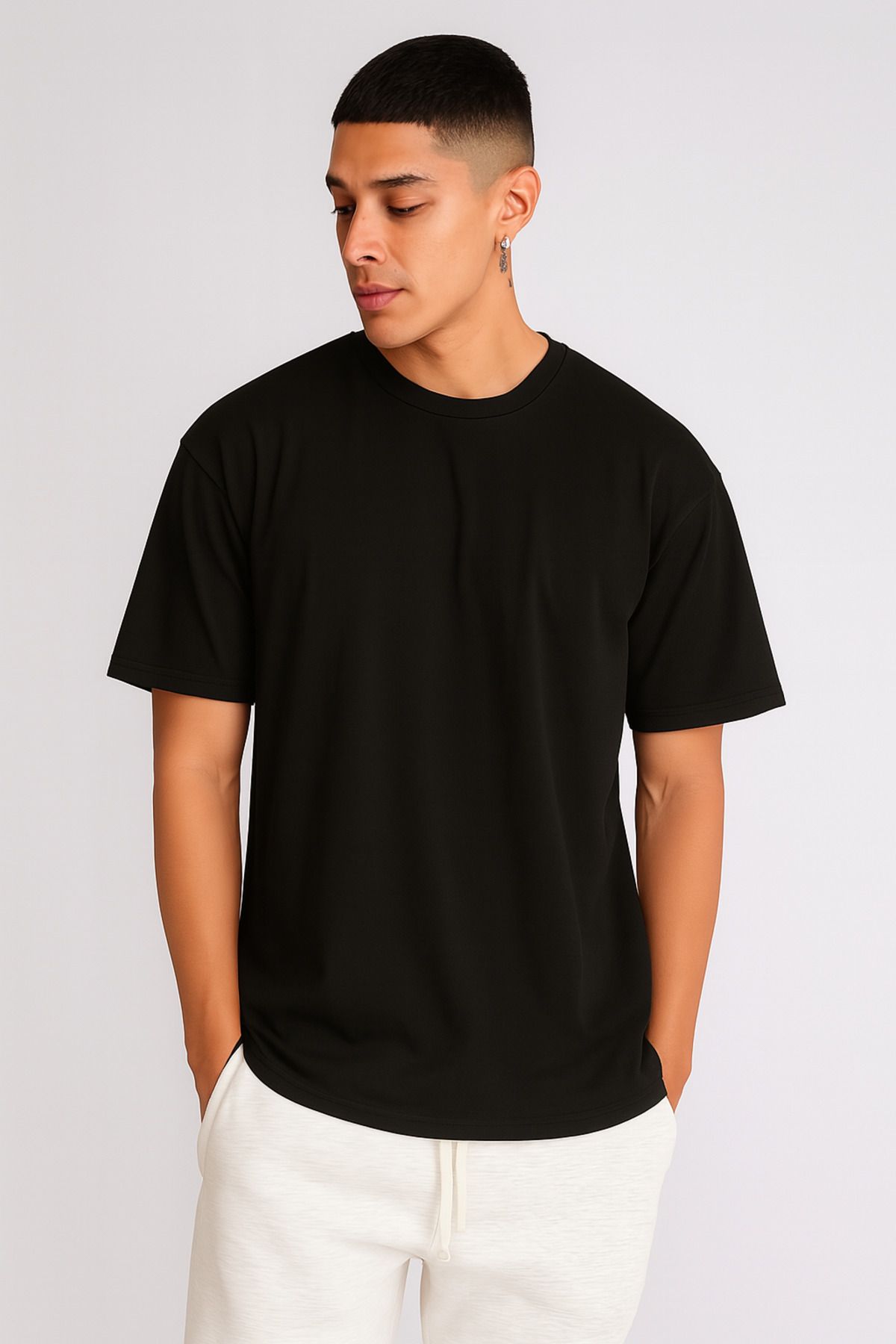 rugatchi Pamuklu Basic Bisiklet Yaka T-Shirt