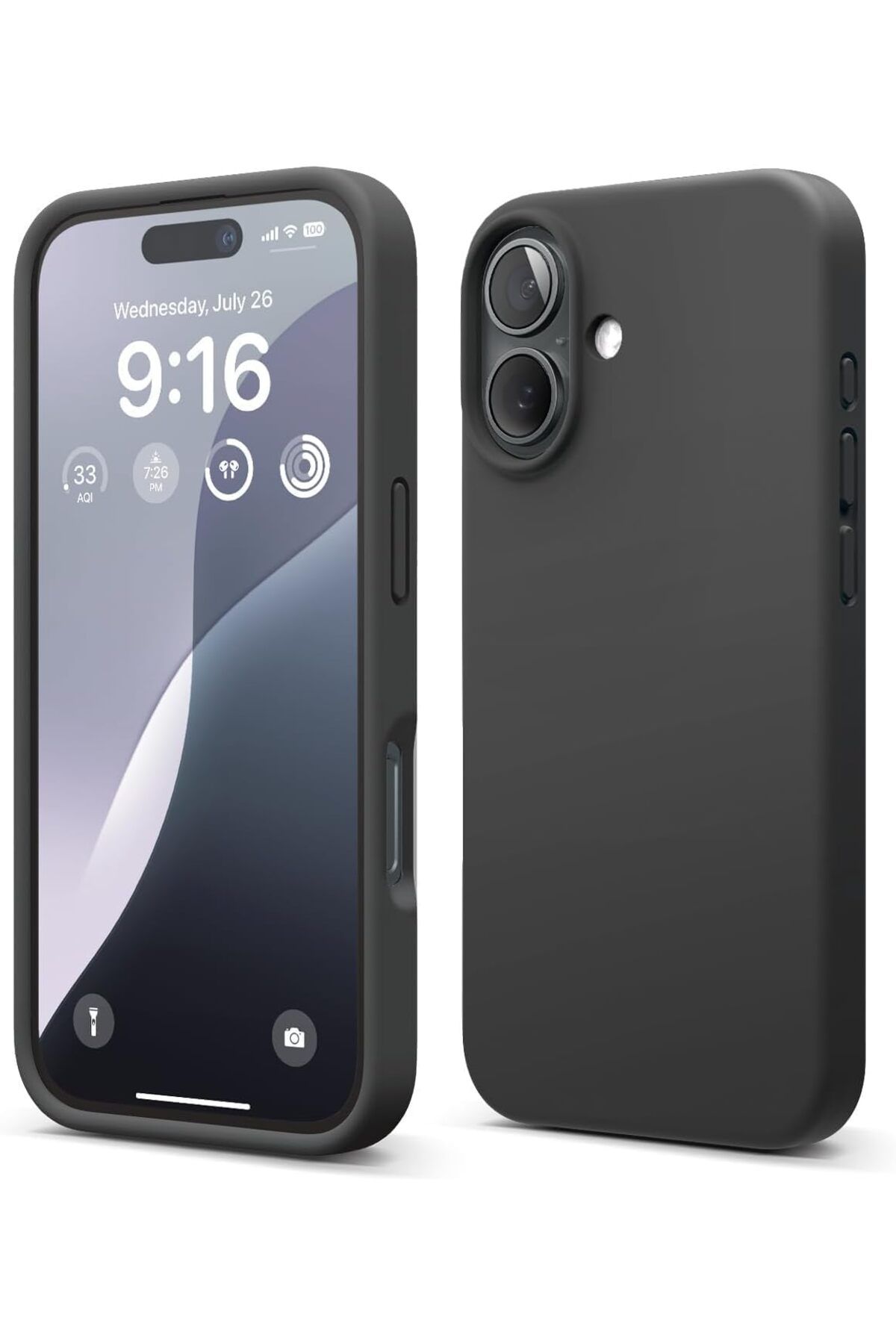 Mena Rise TuonShop Trend iPhone 16 için Lansman Silikon Kılıf Şok Emici Full Koruma Sağlayan Kılıf Siy