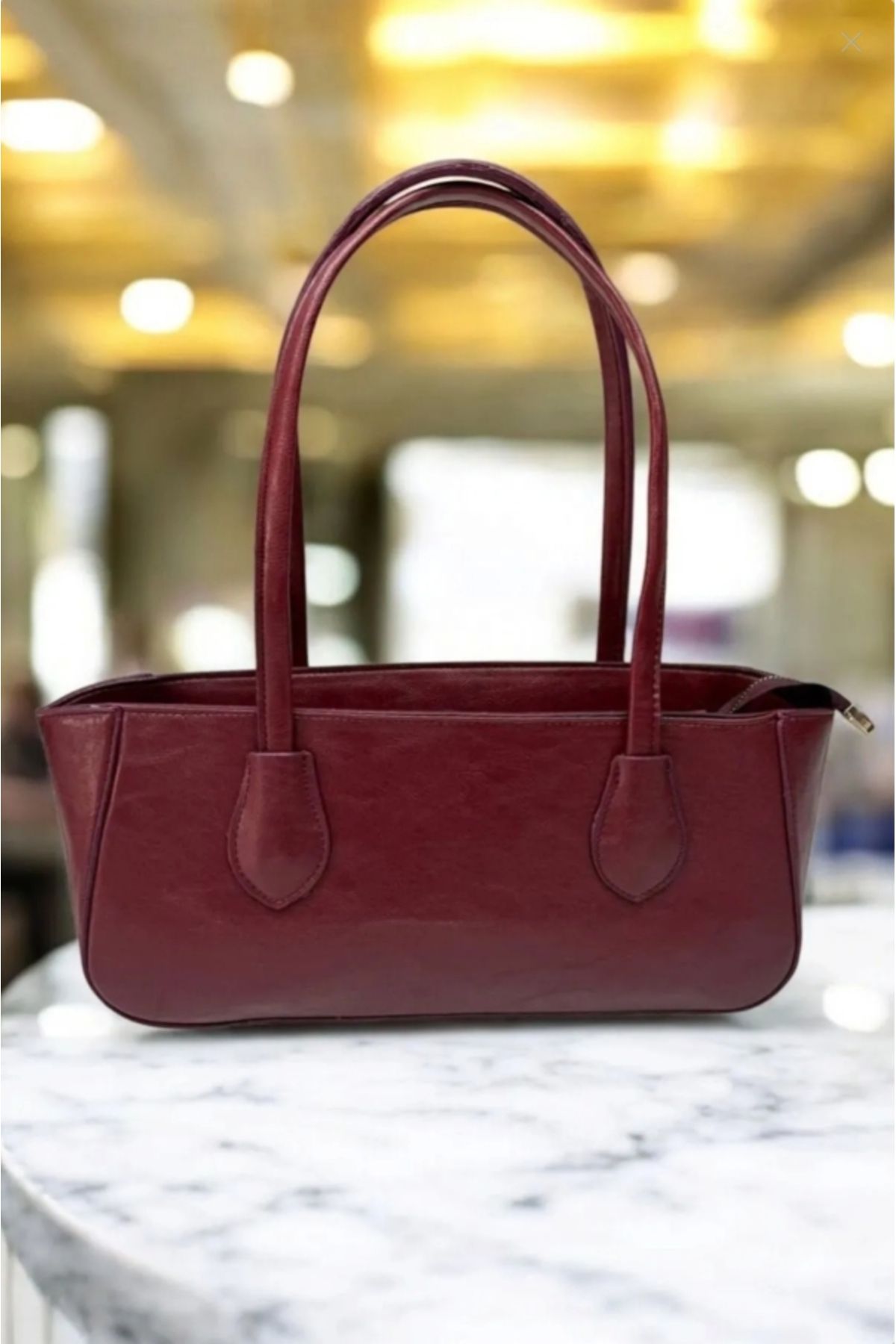 MinelFashıon Vanilia Bordo Cilt Retro Pinterest Kadın Omuz Çantası