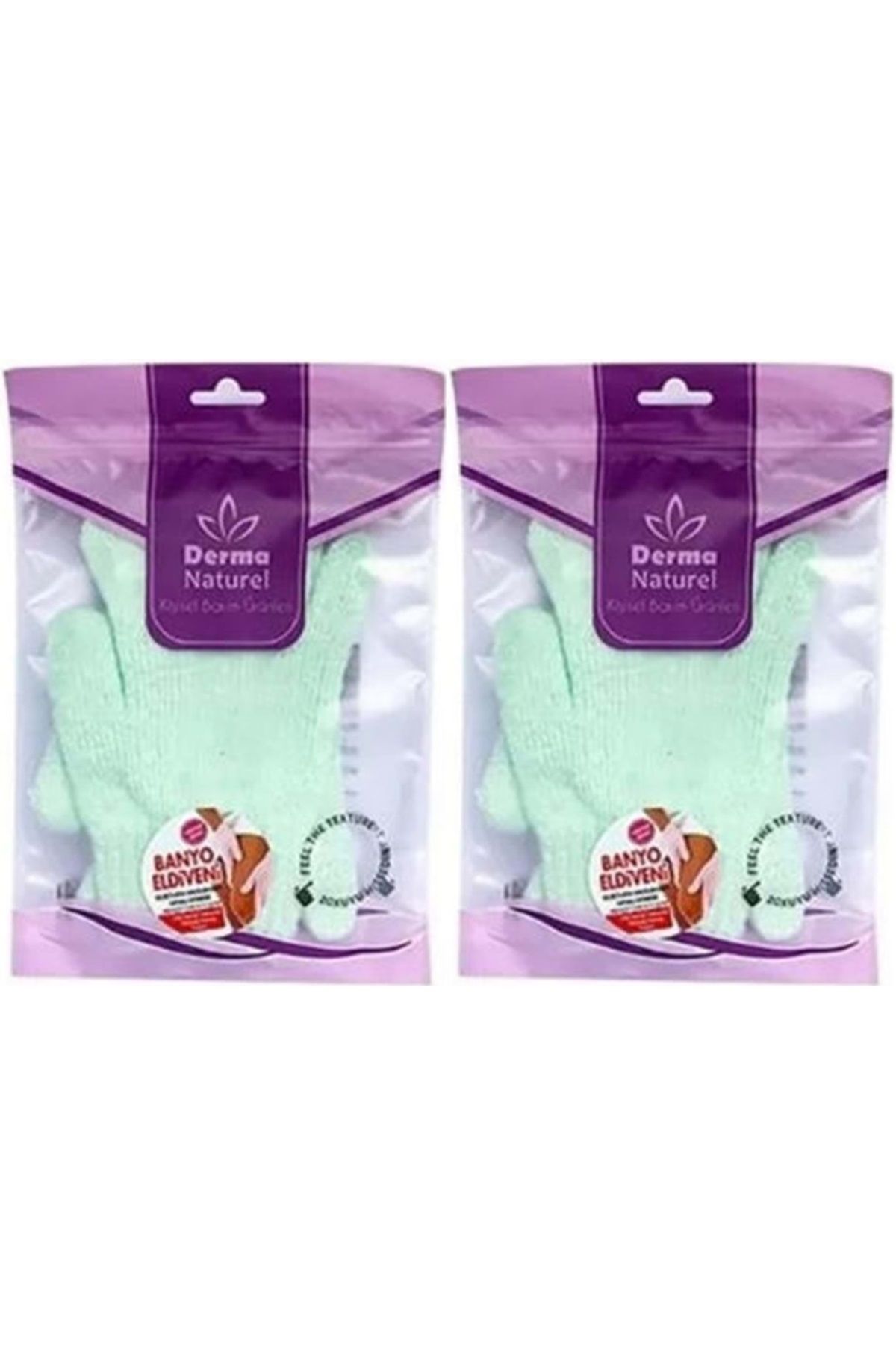 Derma Naturel Parmaklı Banyo Eldiveni MS-23 (2 Li Set)