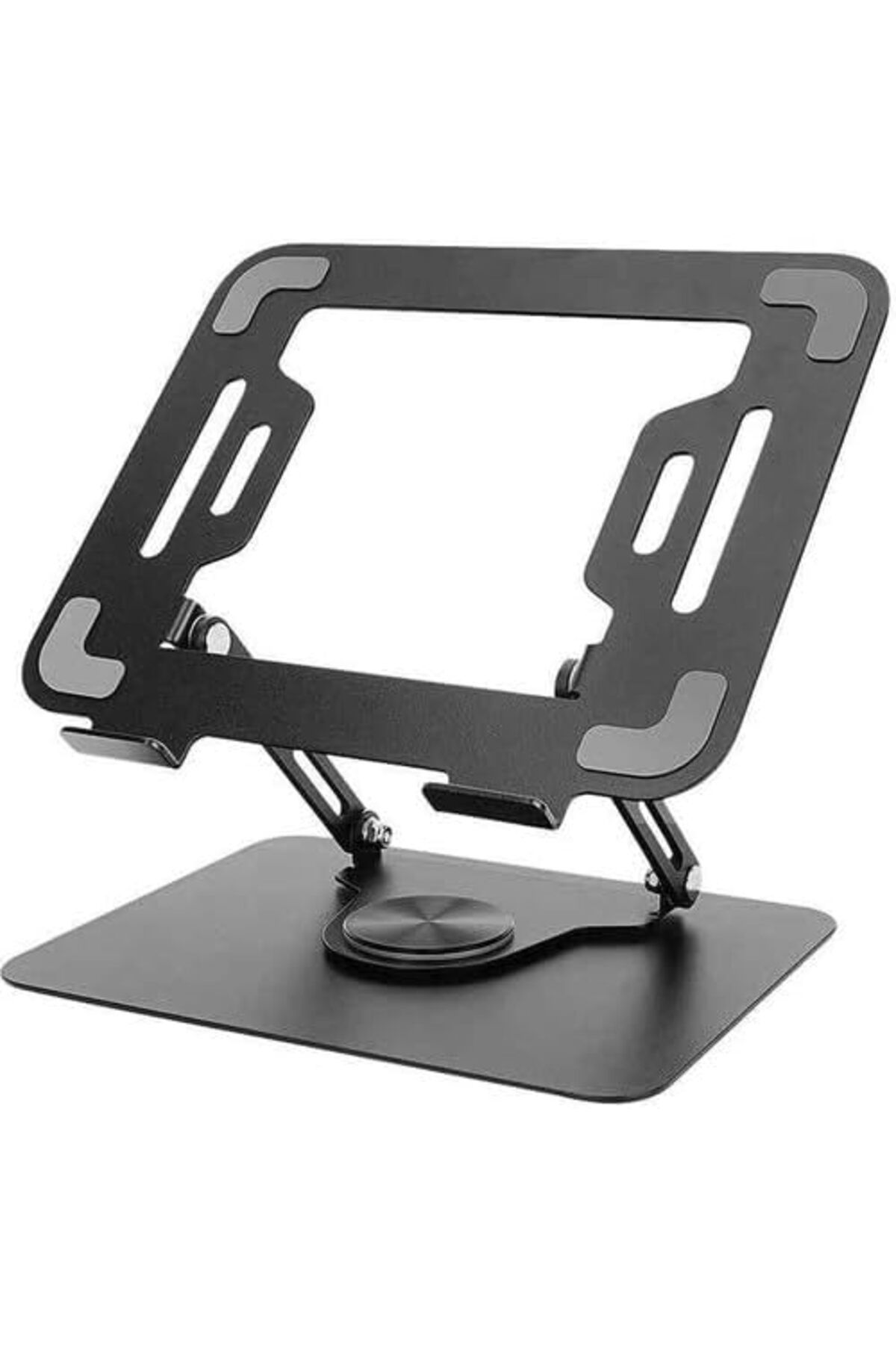 Mena Rise ZR-110 B Alüminyum 360 Derece Dönen Tabanlı Katlanabilir Taşınabilir Laptop Standı (Koyu Gri)