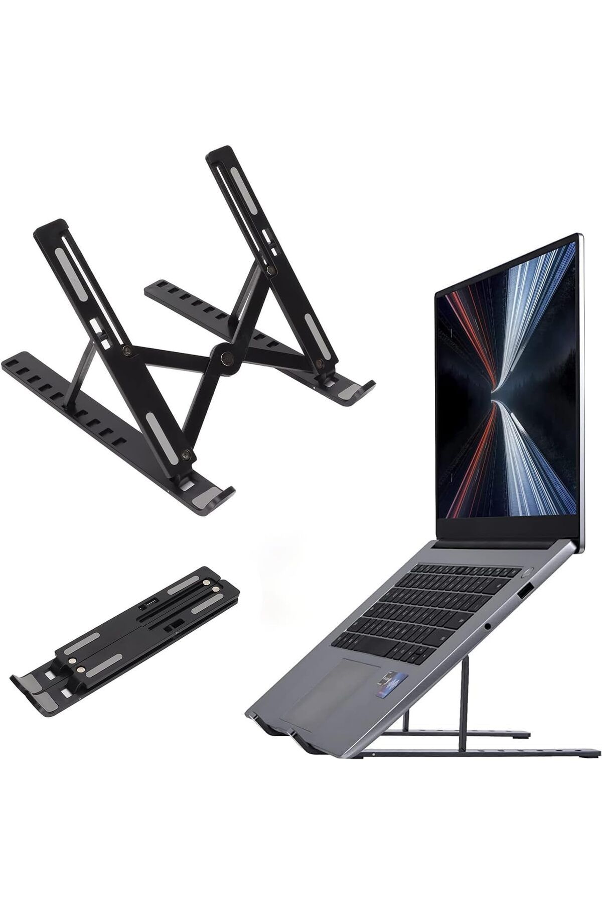 Mena Rise Taşınabilir 10 Kademeli Sert Plastik Laptop Stant Bilgisayar Stant Notebook Stant Tüm Laptoplarla