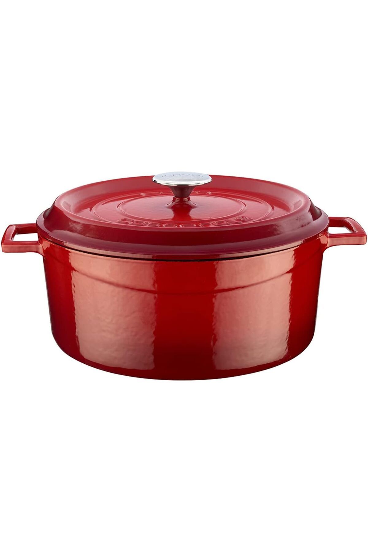 Mena Rise Döküm Yuvarlak Tencere, Trendy, 28 cm, 6.71 L Hacim, Kırmızı 1064272