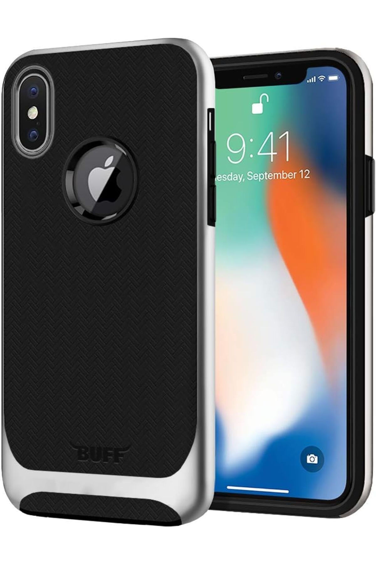 Mena Rise TuonShop iPhone X New Armor Kılıf, Gümüş 1122991