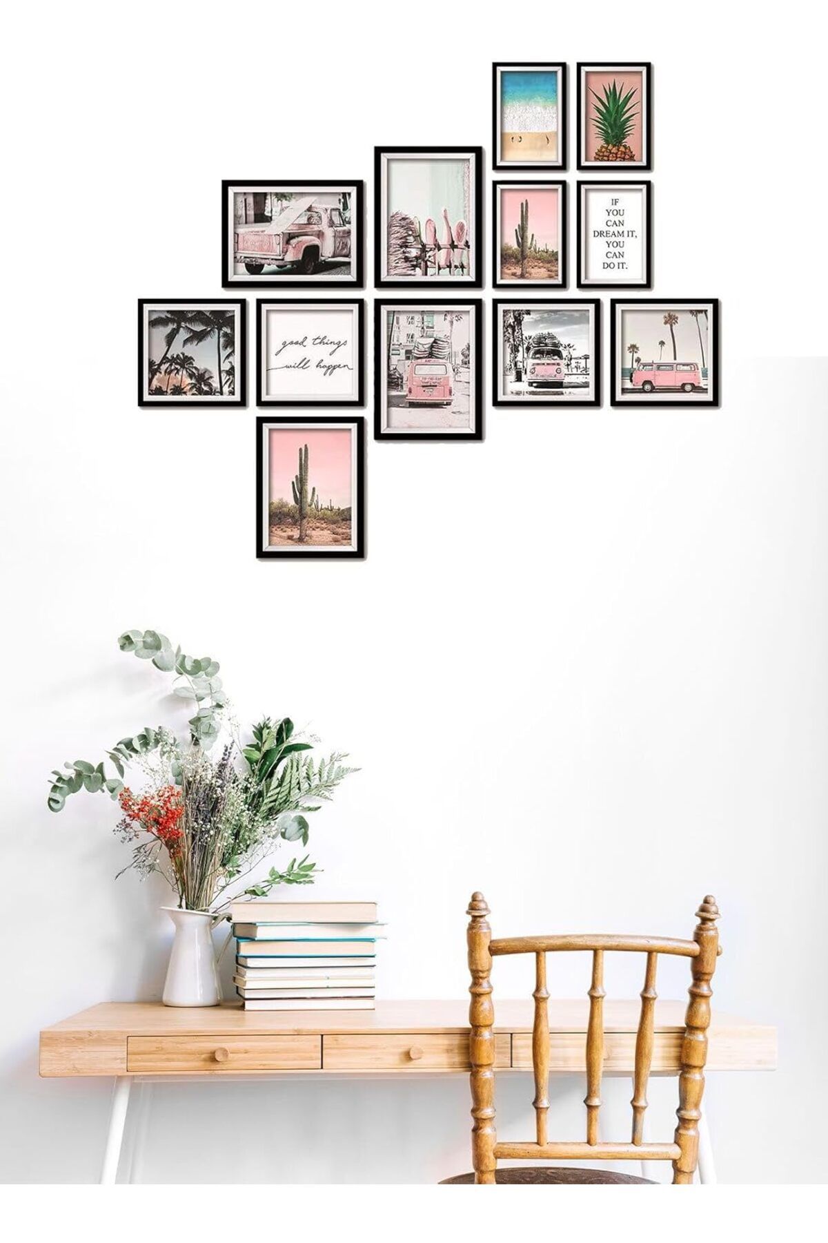 Mena Rise TuonShop 12 Parça Ahşap Mdf Duvar Posteri Tablo Seti Çerçeve Görünümlü DEKOLIADKJ071-S 1122