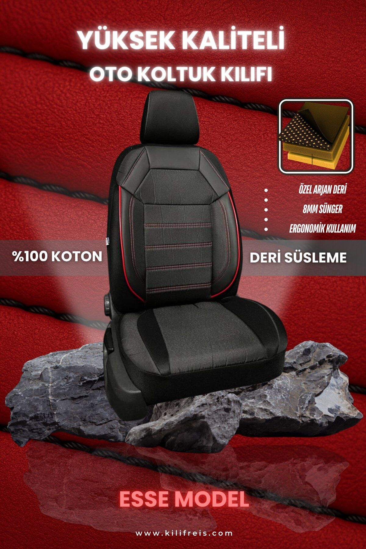 MOD10 ESSE KOLTUK KILIFI Ön Arka 5 Koltuk Tam Set