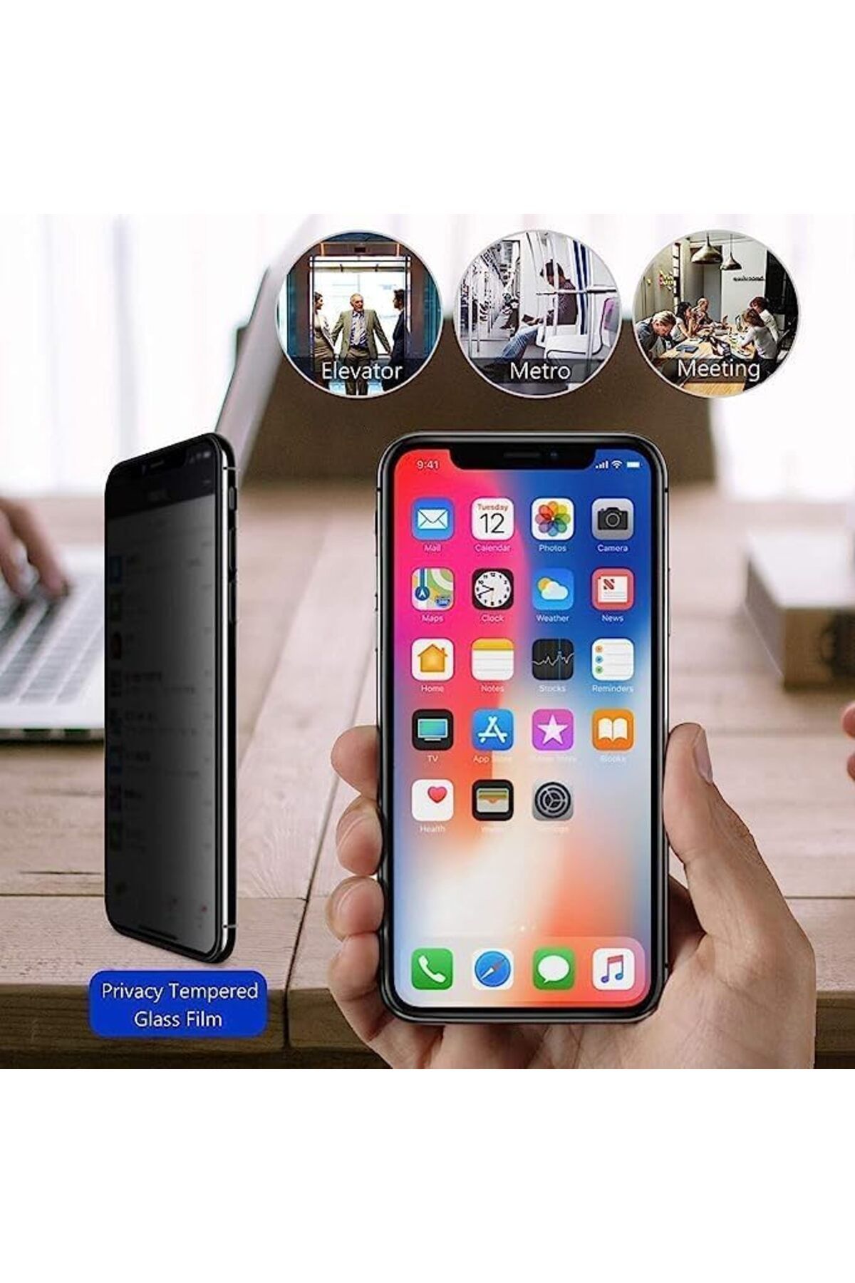 Mena Rise-Diyar-ıFırsatShop es iPhone 15 Hidden Ghost Screen Protector، حماية كاملة للشاشة غير المرئية من الجانب 3