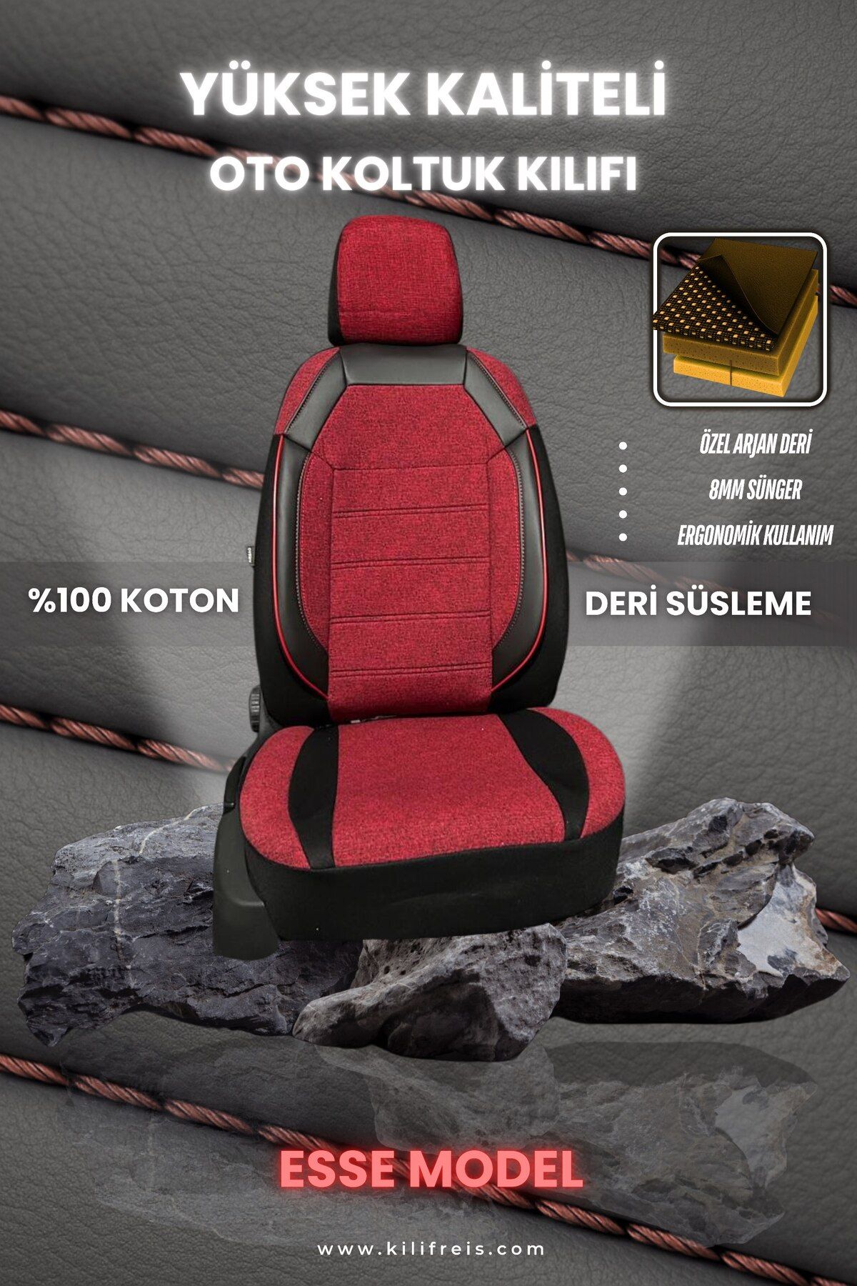 MOD10 ESSE BORDO KUMAŞ KOLTUK KILIFI & Ön Arka 5 Koltuk Tam Set