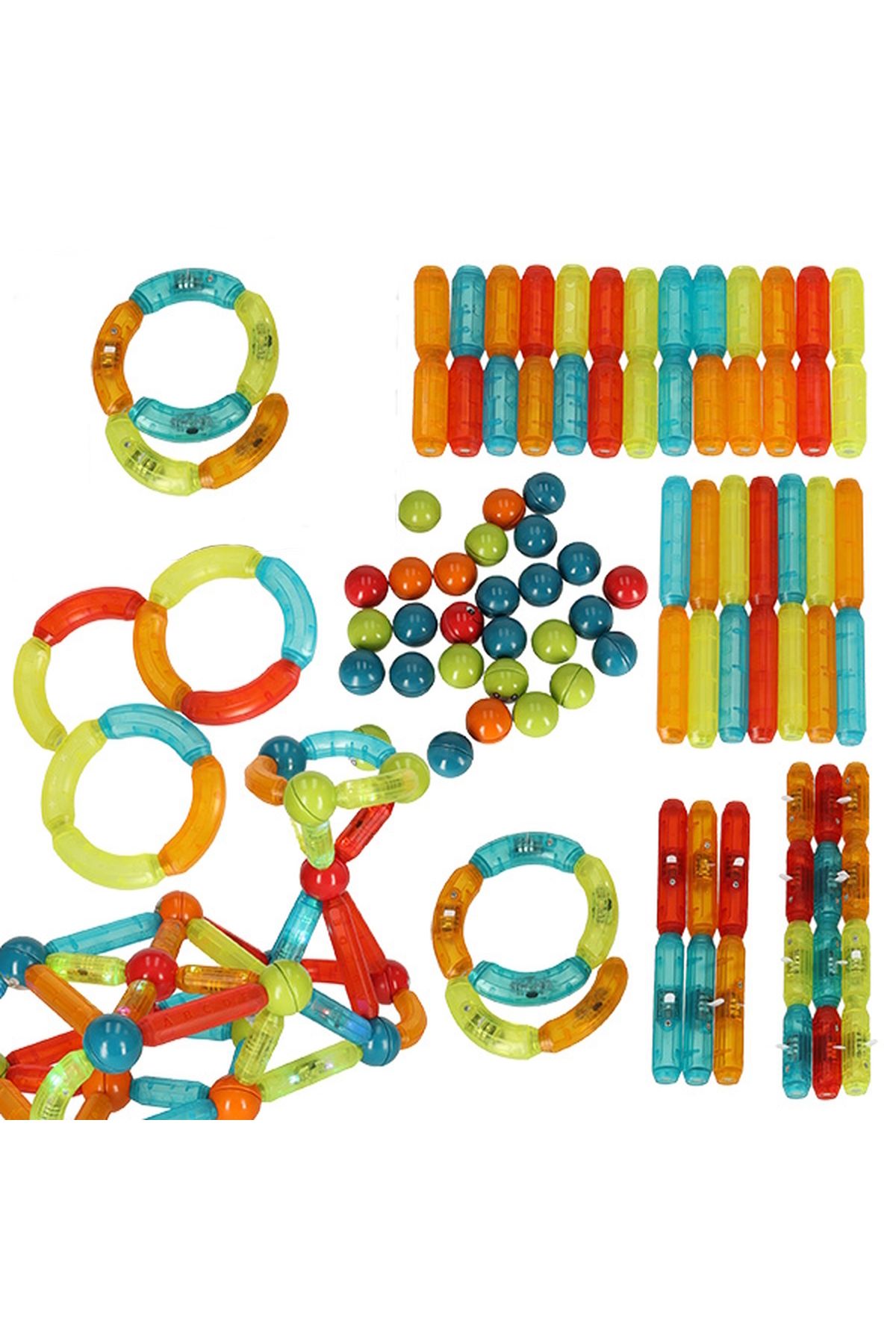 ideal STORE-idealStore StiksMag Magnetic Blocks, 102 Elements with Lights, Can Create Multiple Figures and Buildings 3
