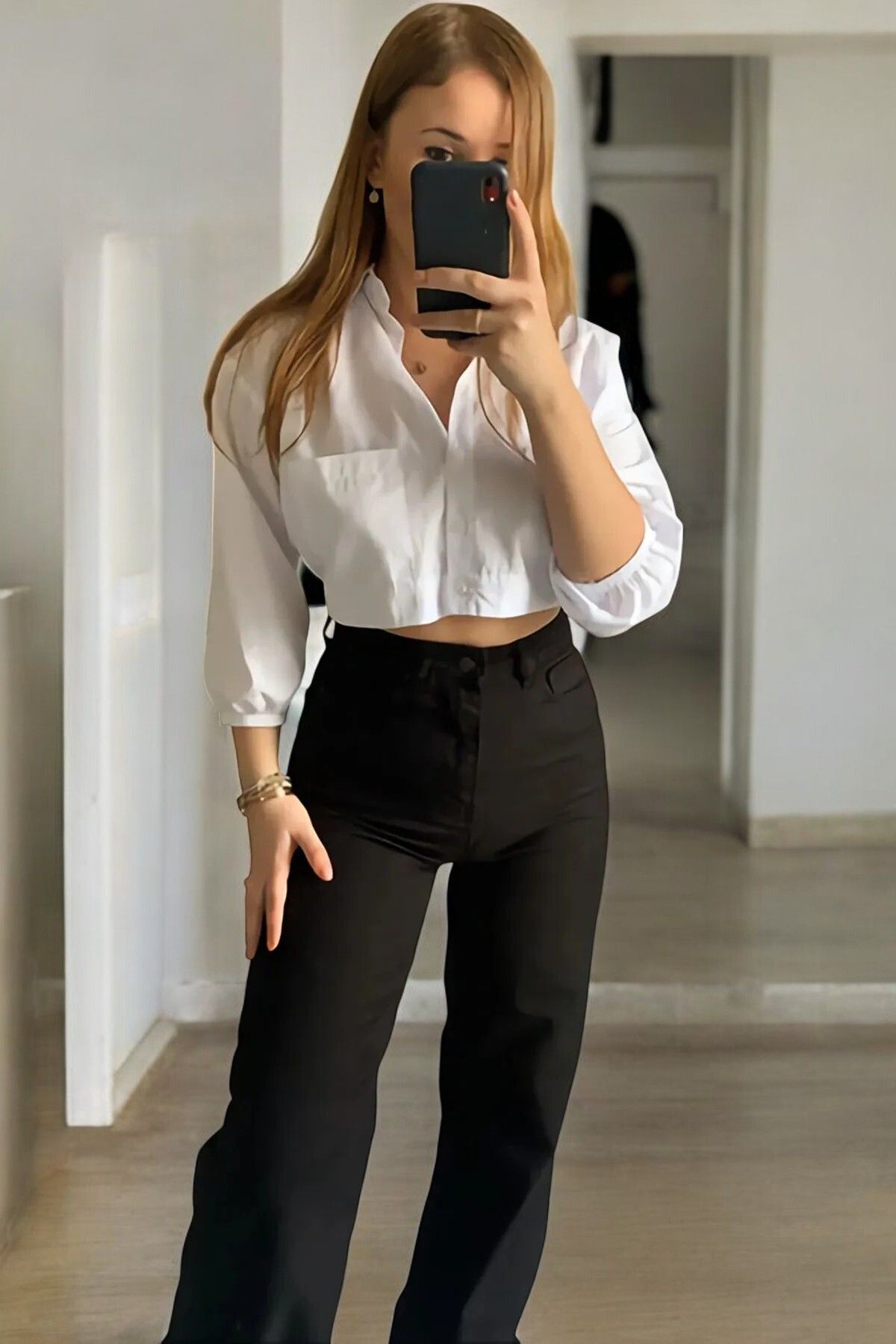 Livik Faith Kadın Siyah Ekstra Yüksek Bel Esnek Denim Kumaş Wide Leg Jean