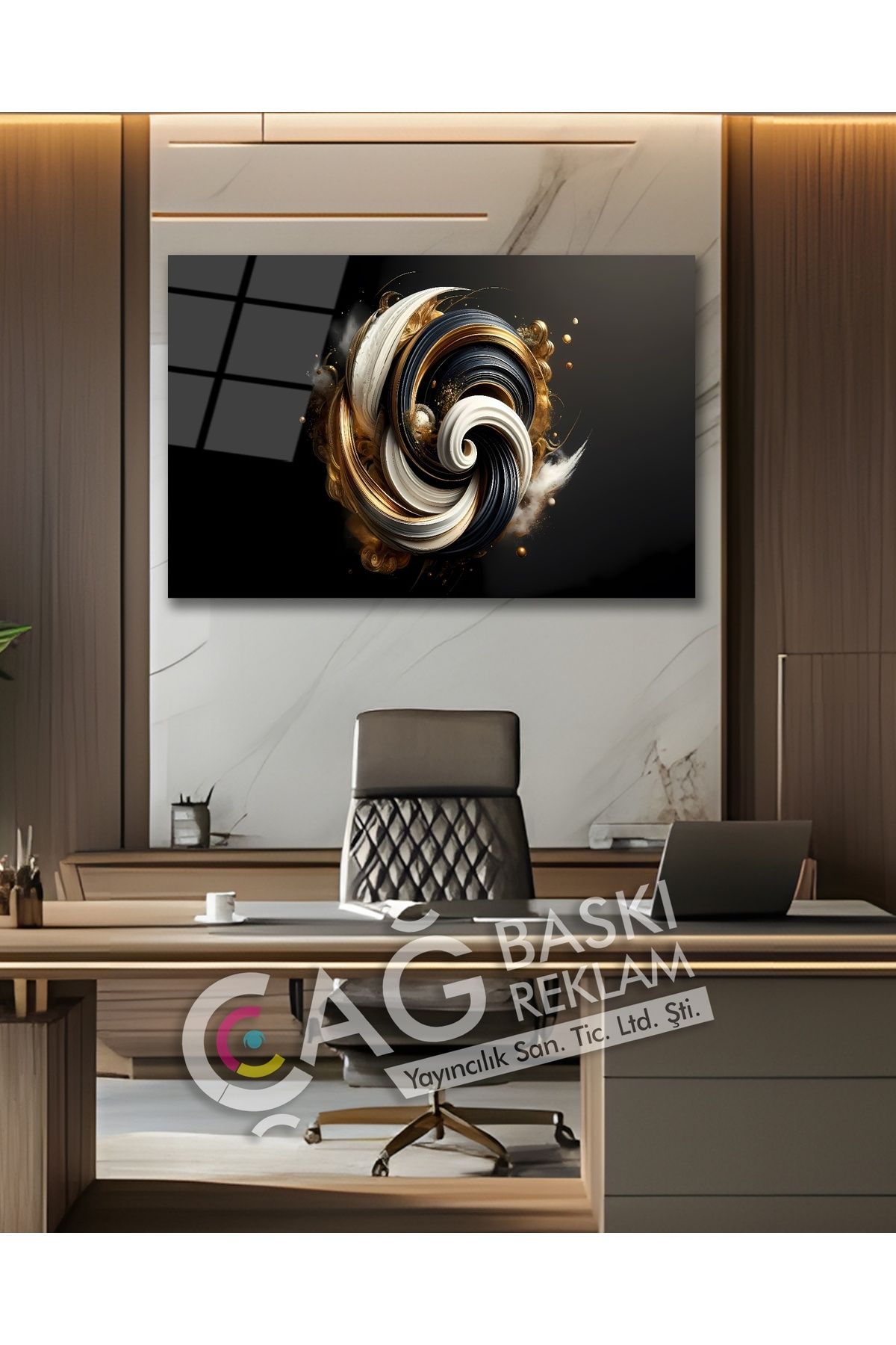 Çağ Baskı Soyut Renkli Göz Alıcı Estetik Şık Cam Tablo Modern Ev Ofis Salon Oda Duvar Dekoru Hediyelik