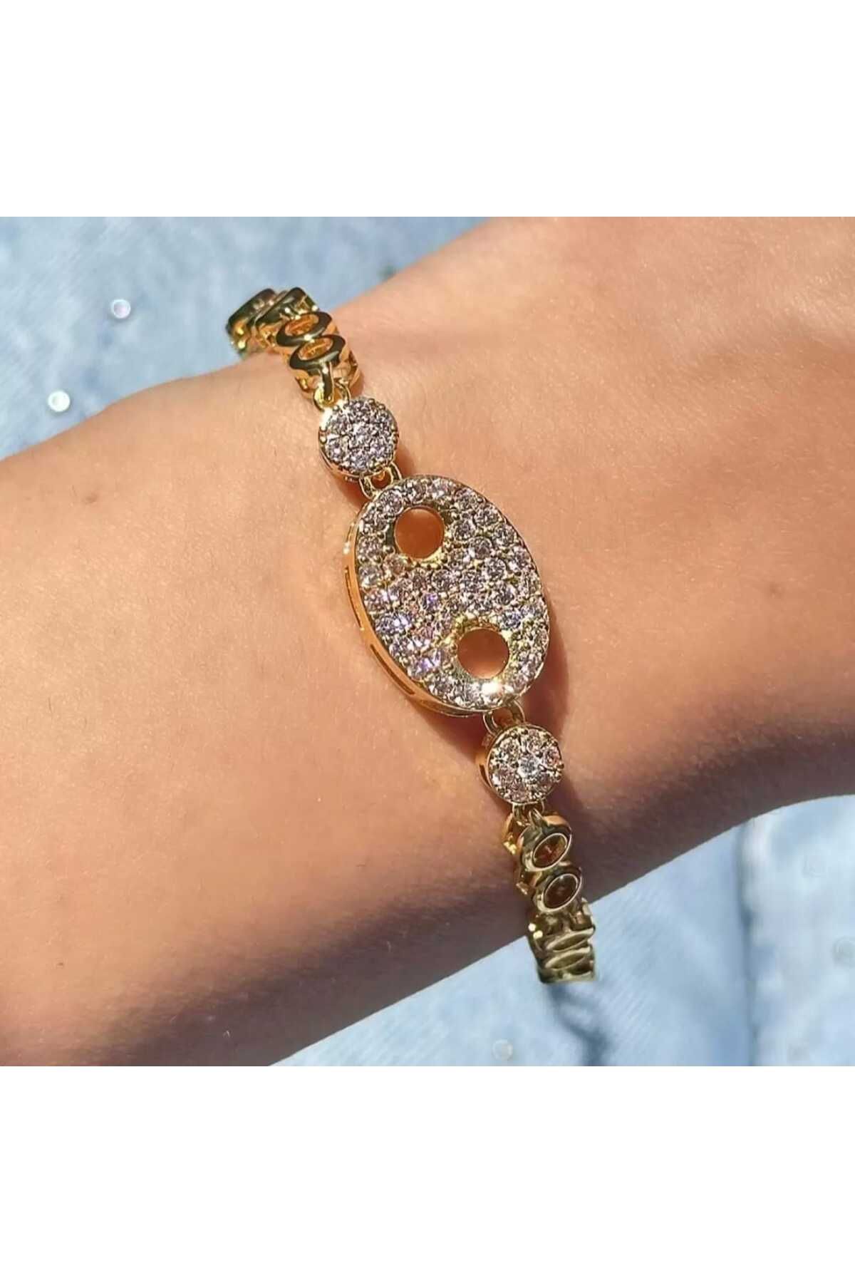Jewerly Çelik Gold taşlı bileklik