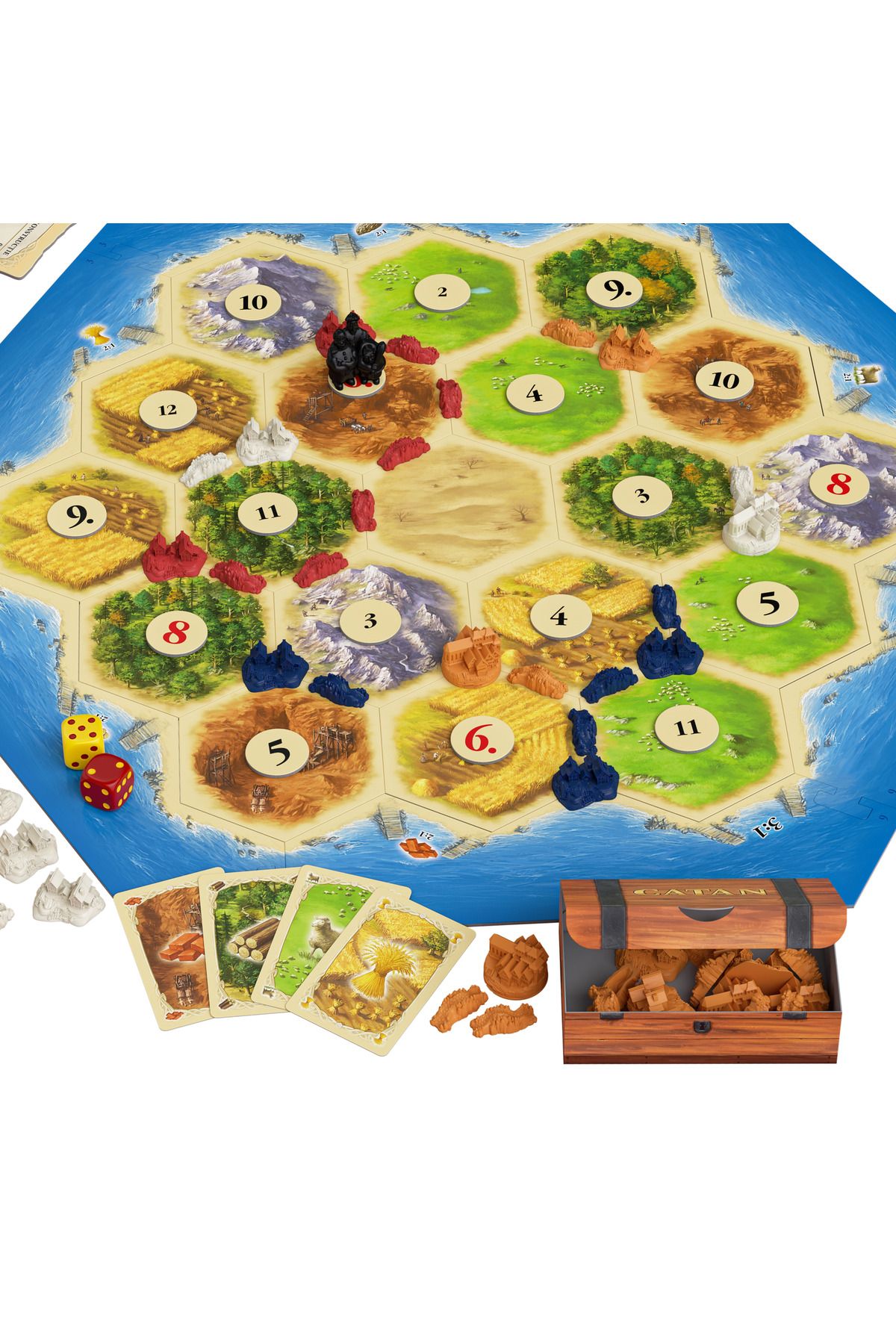 ideal STORE-CATAN Board Game - Base Game, idealSTORE Includes 19 Hexagonal Regions, 6 Edges, 18 Tokens 8