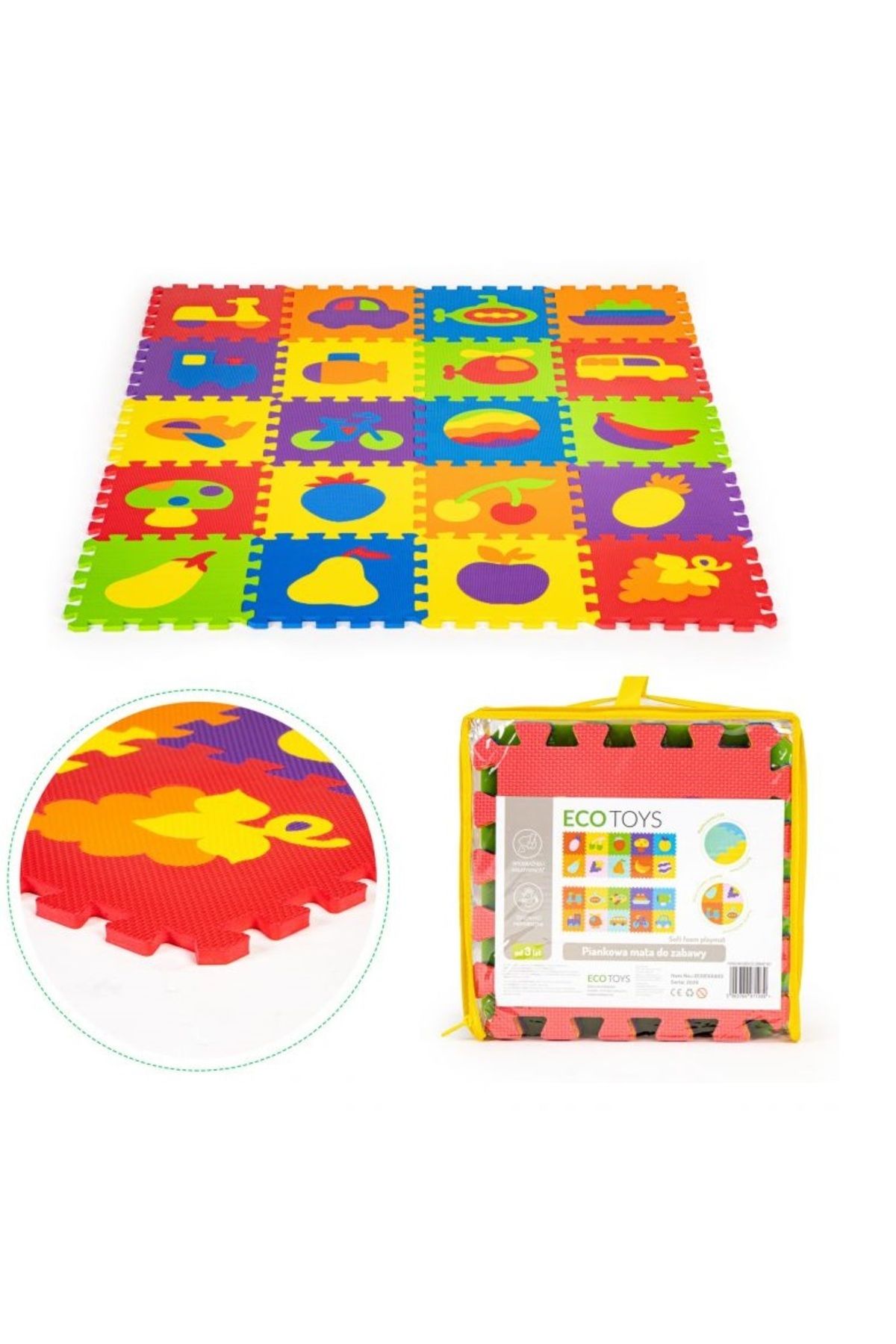 ideal STORE-Puzzle Interactiv tip covoras, Dimensiuni 148 x 119 cm, Setul este format din 20 puzzle-uri patrate 4