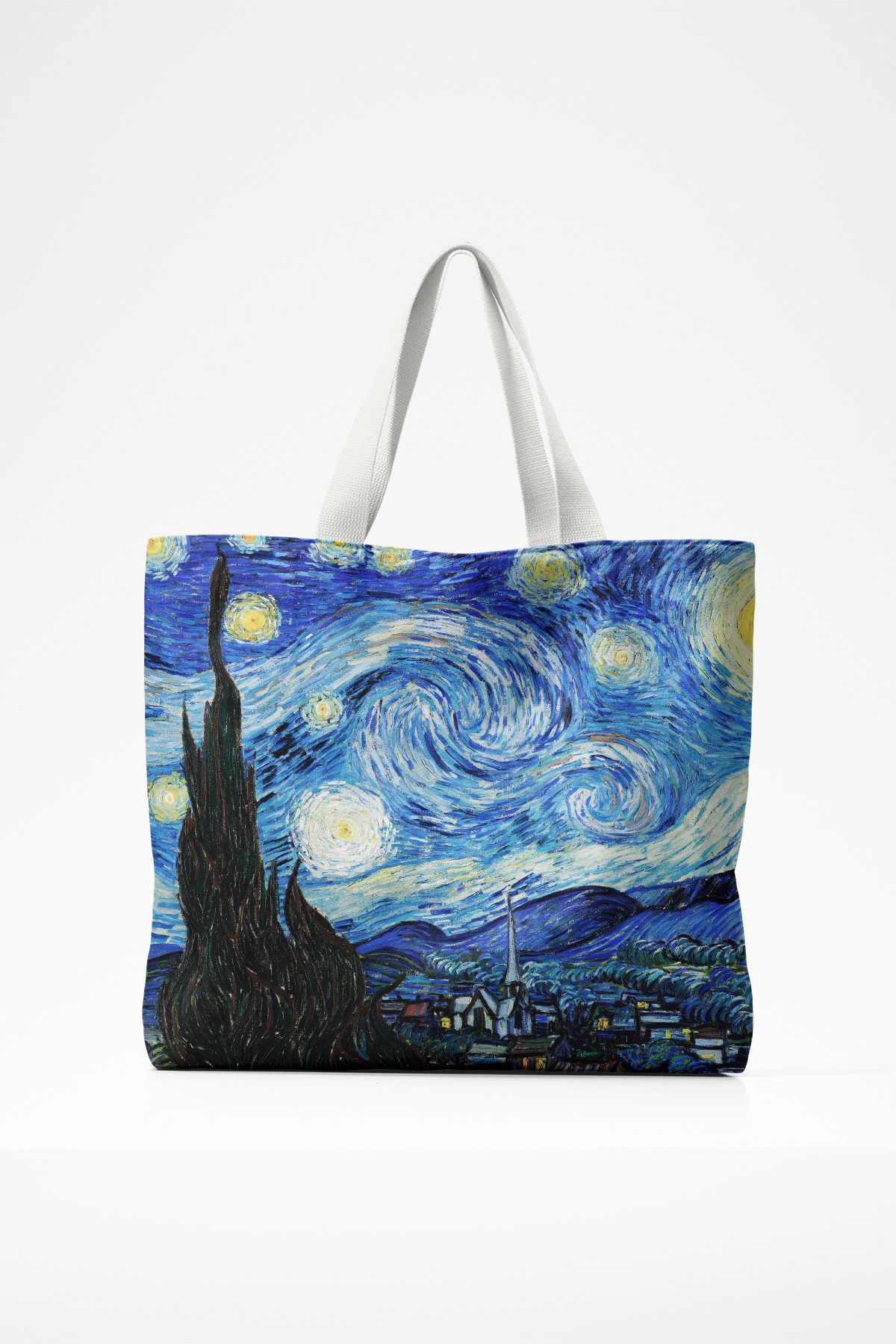 Sozakko Van Gogh Starry Night Pamuk Kolonlu Plaj ve Günlük Omuz Çantası