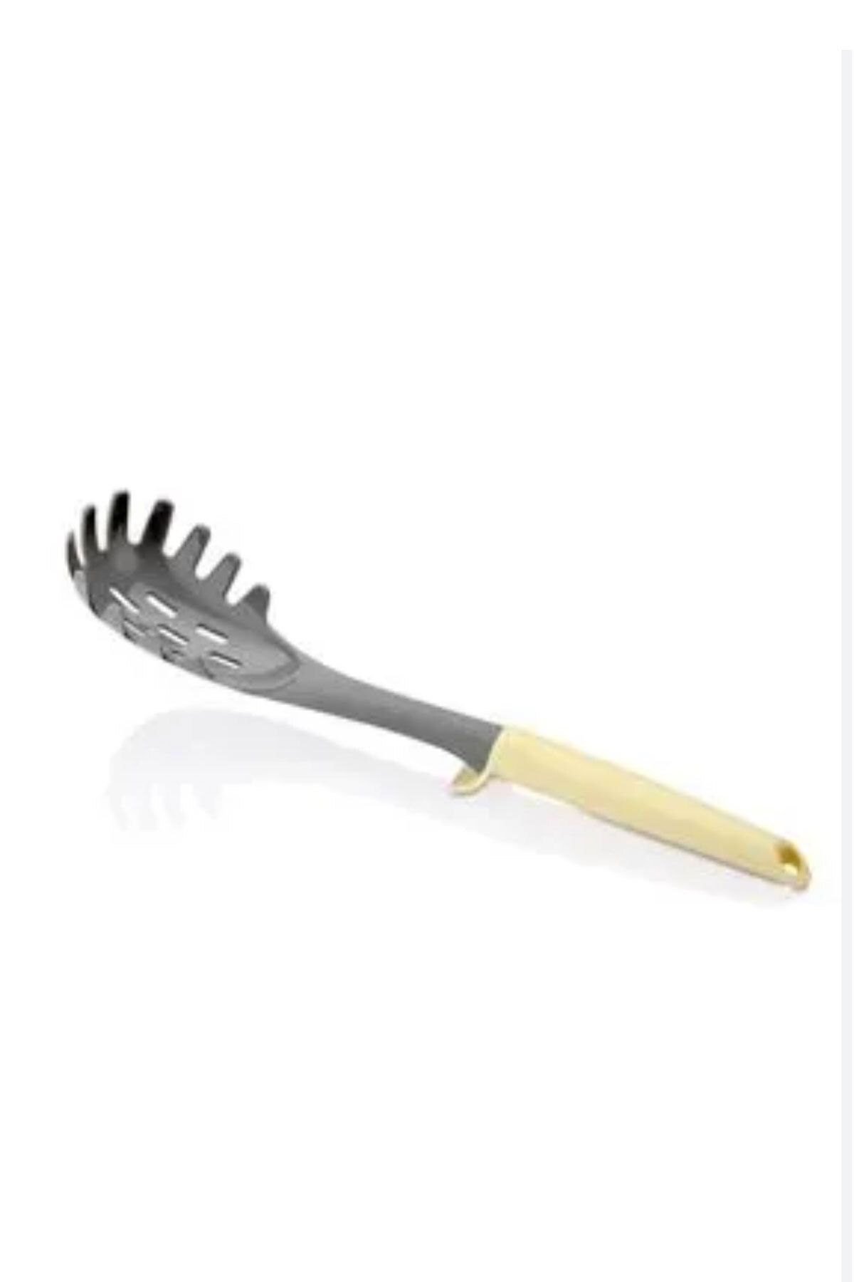 SİHİRLİ AYAKLAR Pastel Sarı Ayaklı Sağlam Plastik Dayanıklı Sağlam Spagetti Kepçesi Sunum Kaşığı 30cm