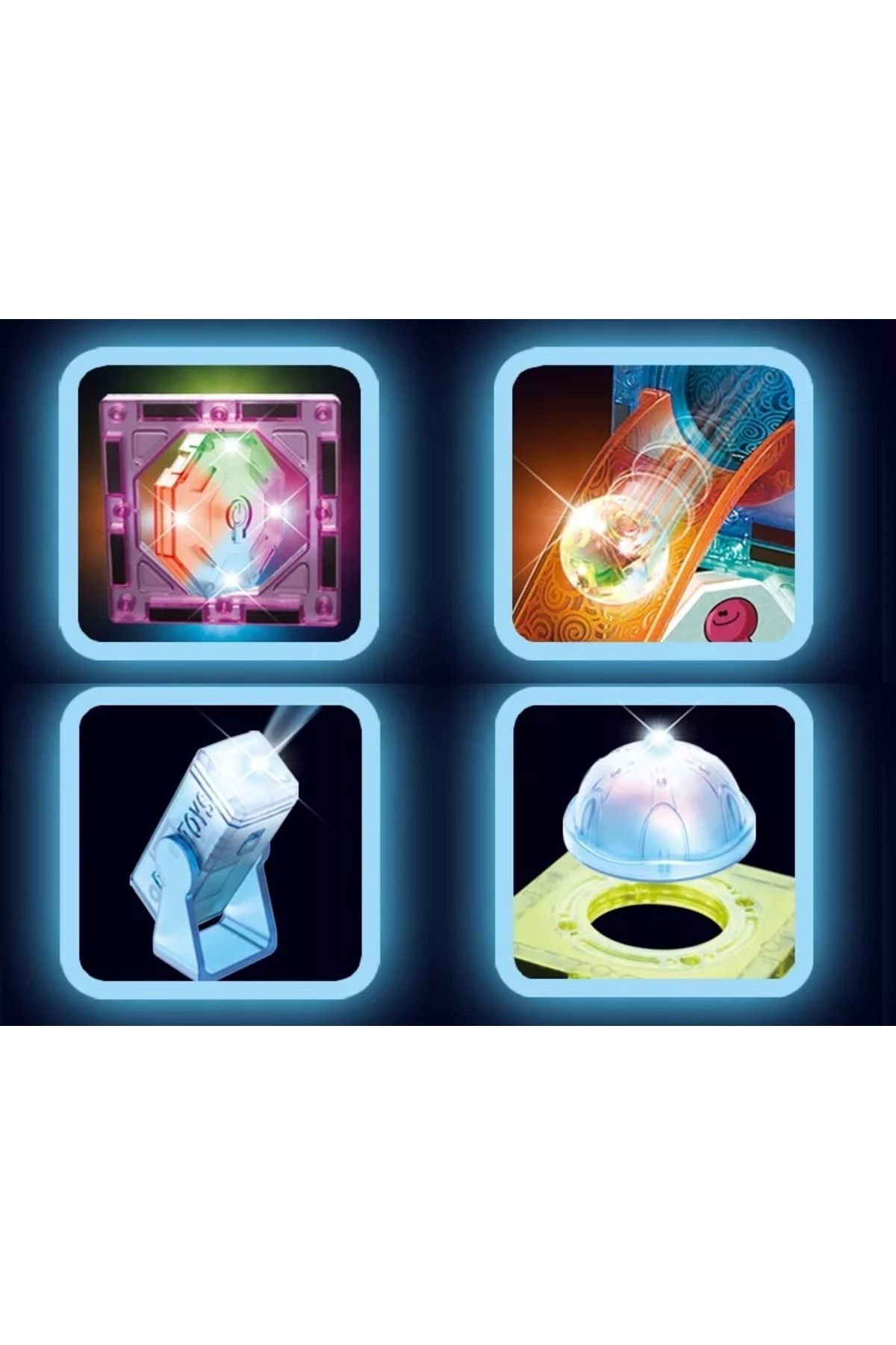 ideal STORE-Set Inteligent de Constructie Magnetic cu Lumina idealStore Strong Magnets, Include 75 elemente Mult 4