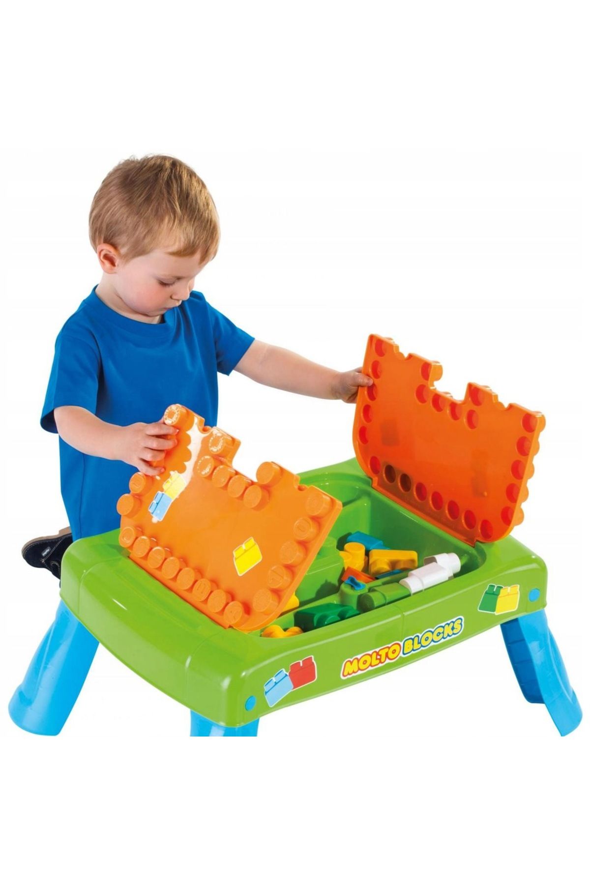 ideal STORE-MoltoBlocks idealSTORE Building Blocks Table Set, Dimensions 64 x 46 x 27 cm, Includes 20 6