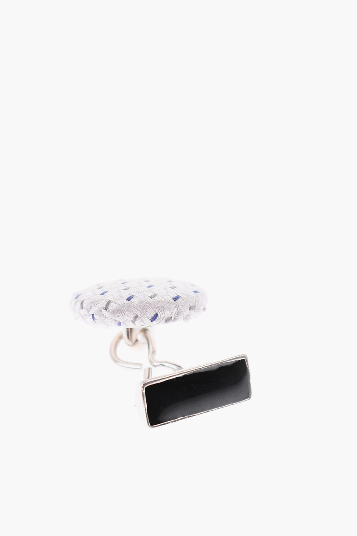 Corneliani-Metal And Silk Round Cufflinks 2