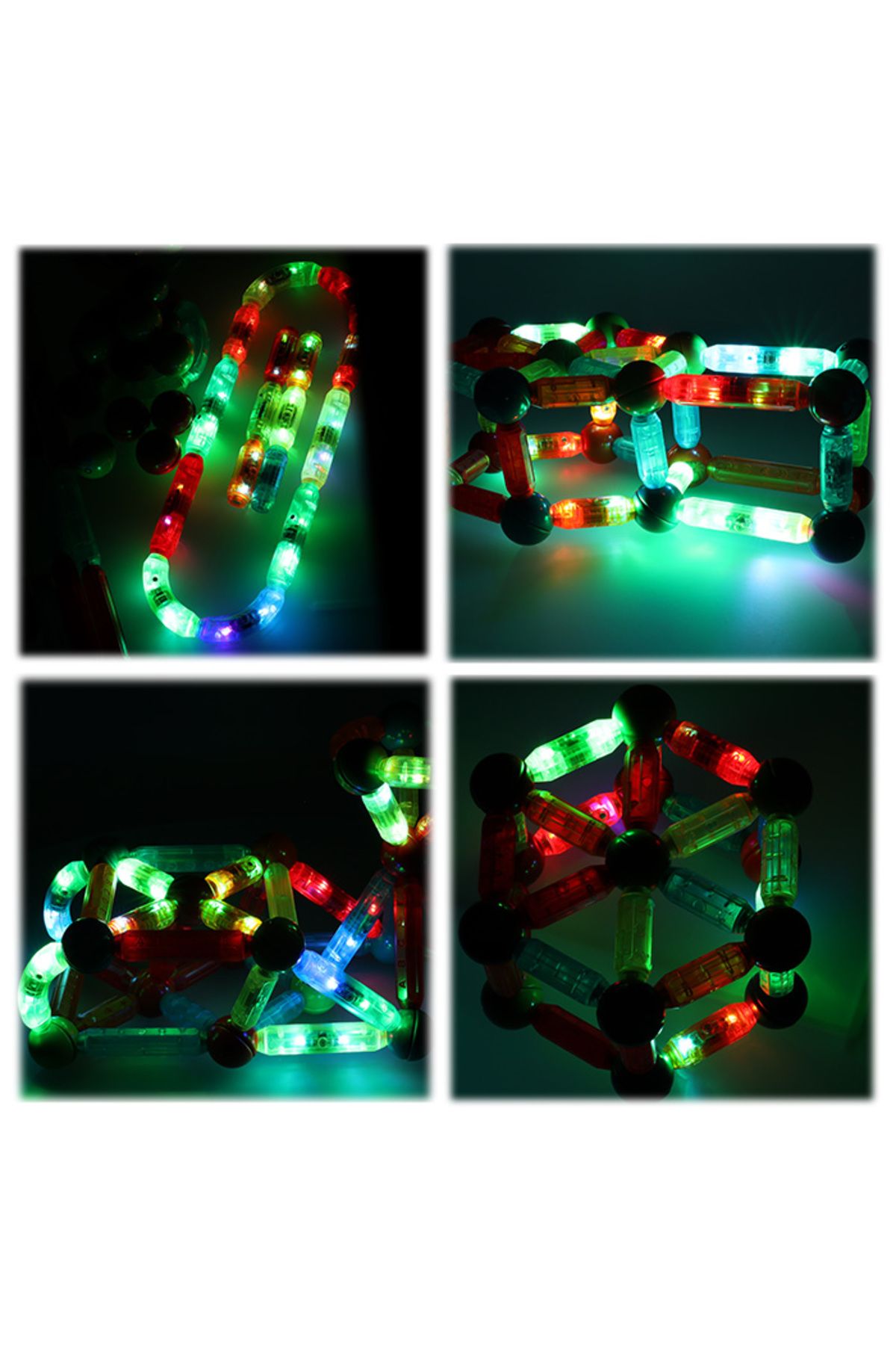 ideal STORE-idealStore StiksMag Magnetic Blocks, 76 Elements, with Lights, Can Create Multiple Figures and Buildings 7
