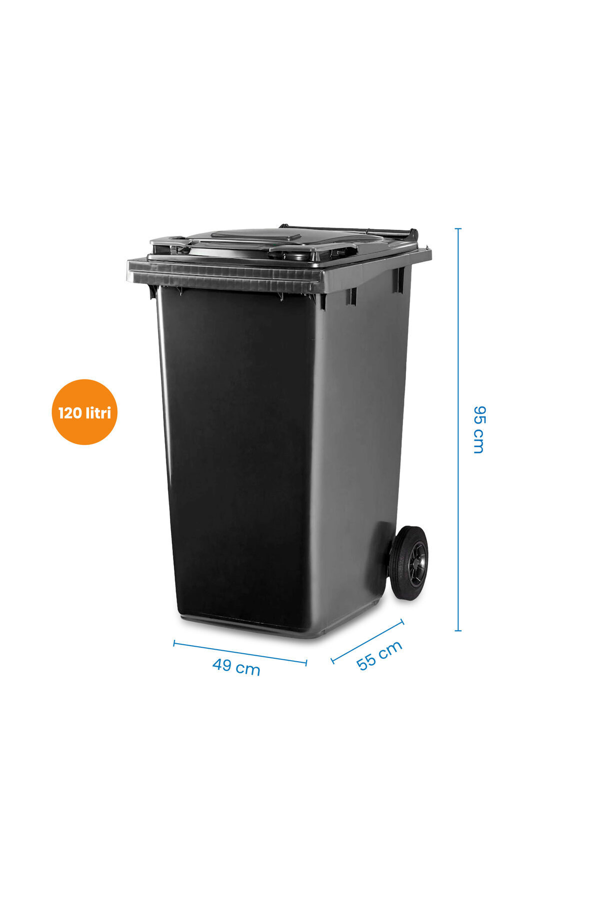 ideal STORE-Durable professional bin, 120 l, IdealStore EcoPub, with lid, durable wheels, made of linen plastic 7