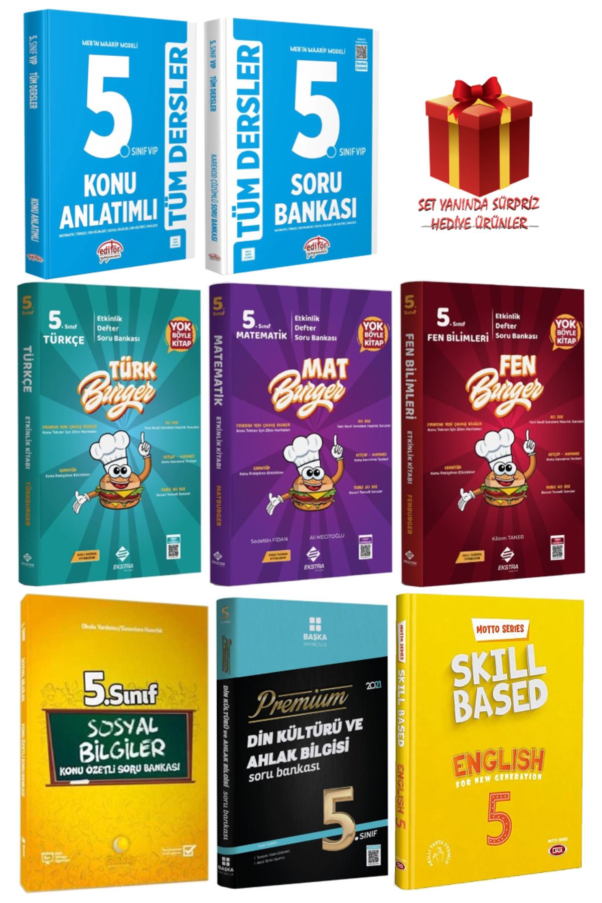 Editör Yayınevi 5. Sınıf Tüm Dersler Konu Anlatımı+ Türkçe+ Matematik+ Sosyal+ Fen+ Din+ İngilizce Soru Bankası