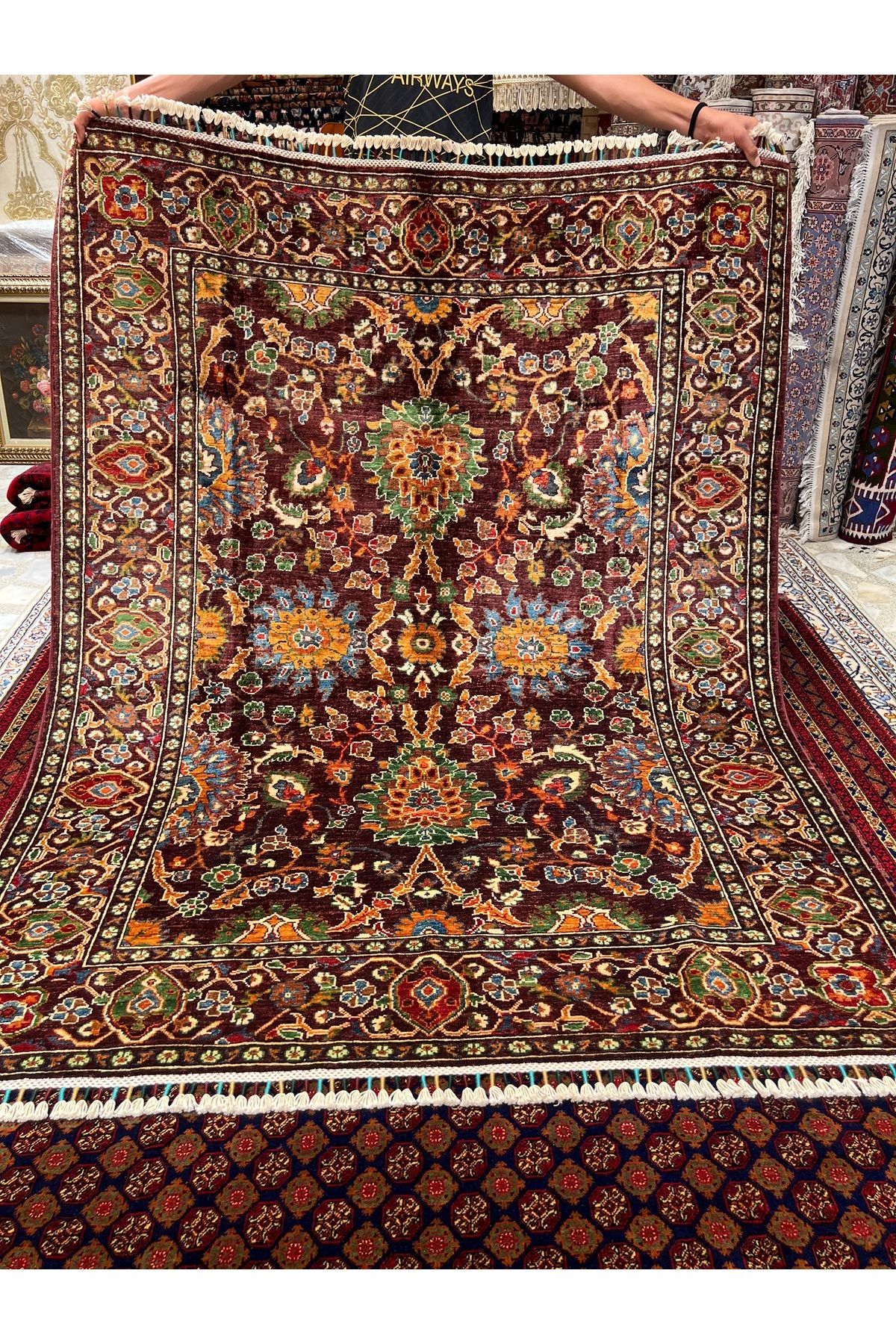 RD RAMAZAN DAĞ EL HALI SANATI El Dokuma Afgan Şirvan Halısıdır Birinci Sınıf Kalite Ebat 200x157