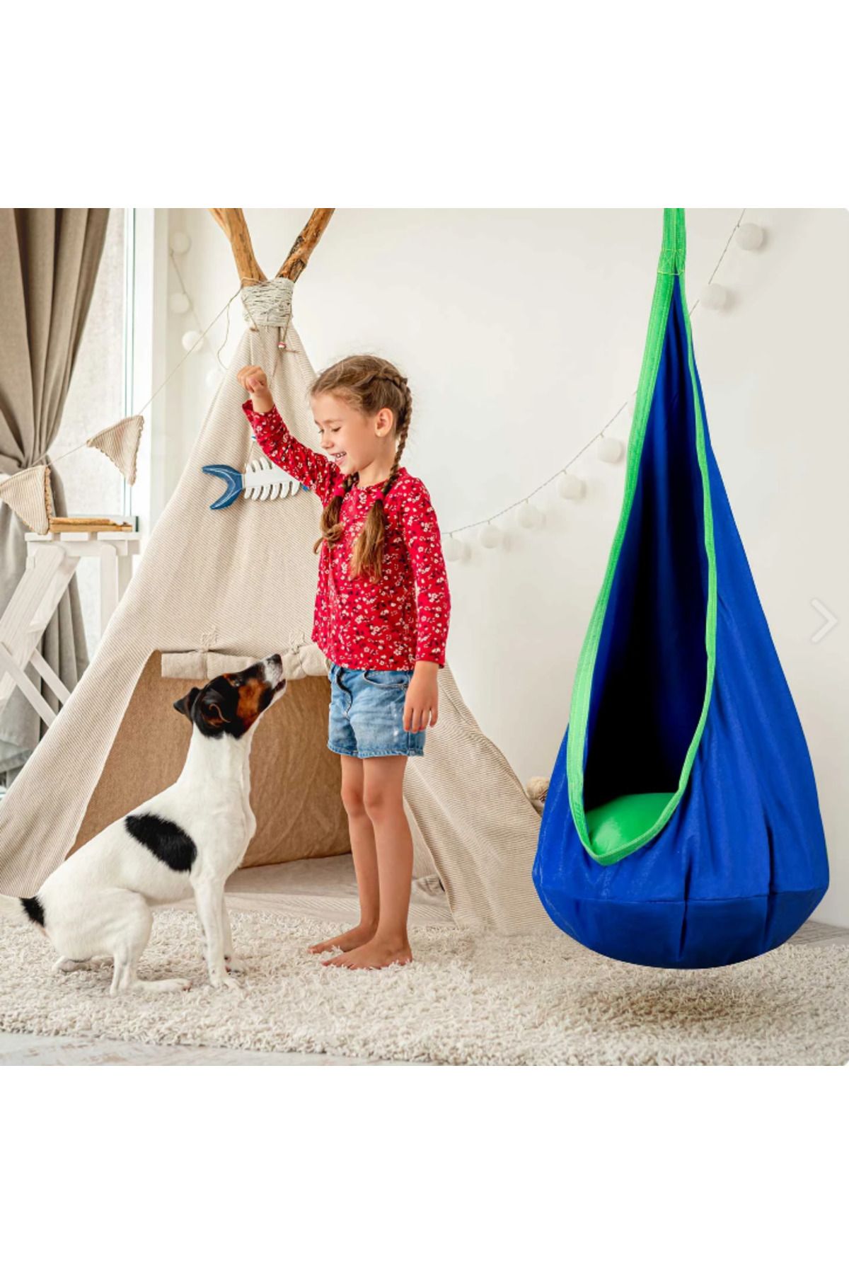 ideal STORE-Hamac copii The Raven's Nest tip cocon idealSTORE Dimensiune 140 x 55 cm, Material solid, Include pe 8