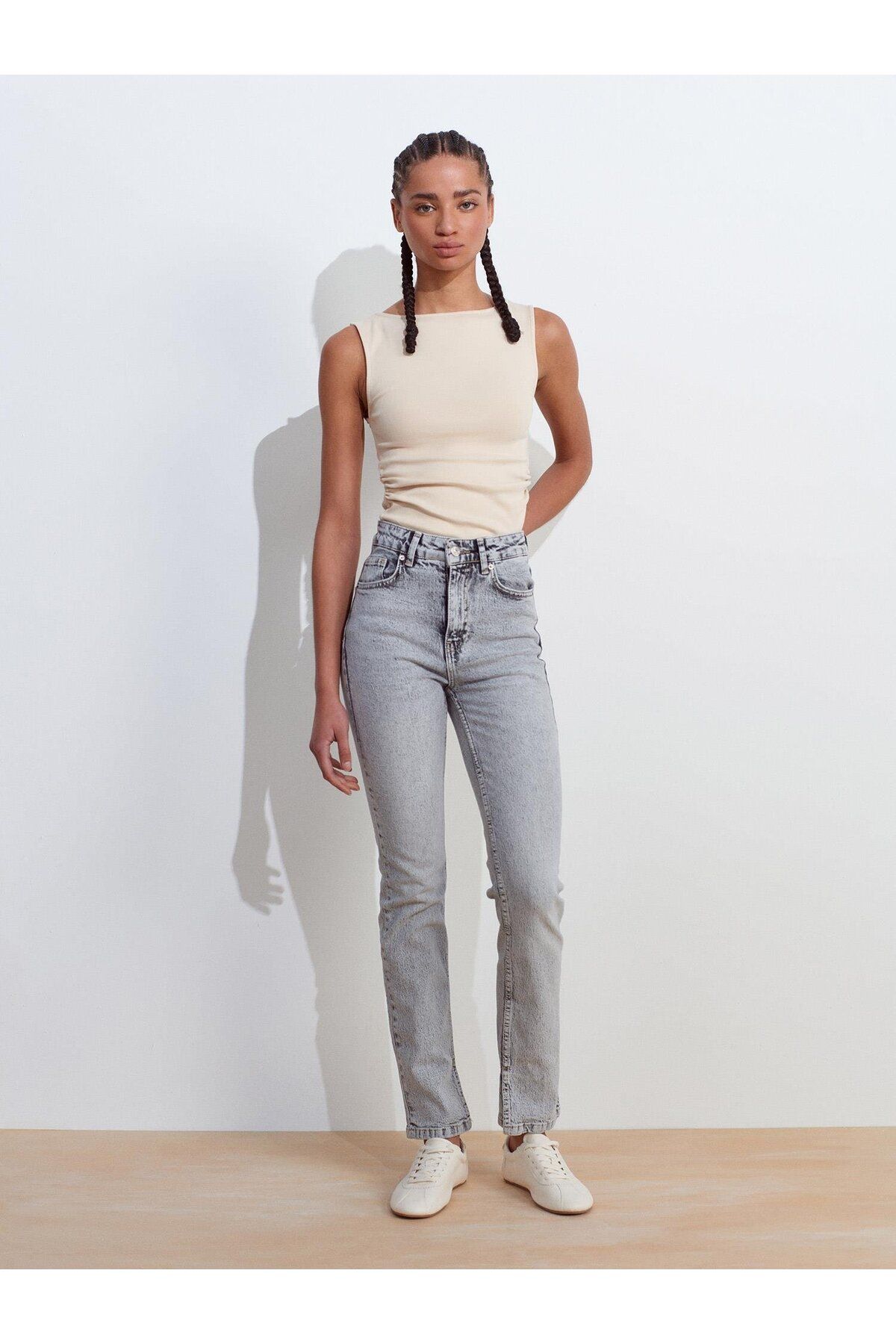 Dilvin 31589 Büzgülü Kayık Yaka Top Crop