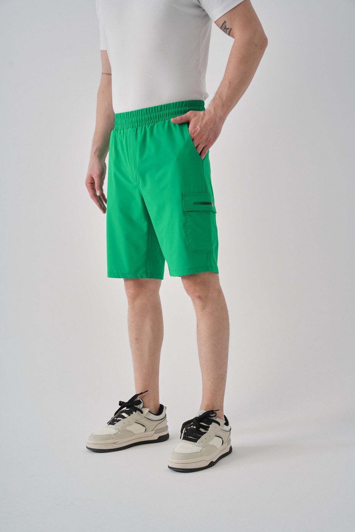 Shooter Sportswear Erkek Yazlık Şort Yeşil Kargo Cep Rahat Kalıp