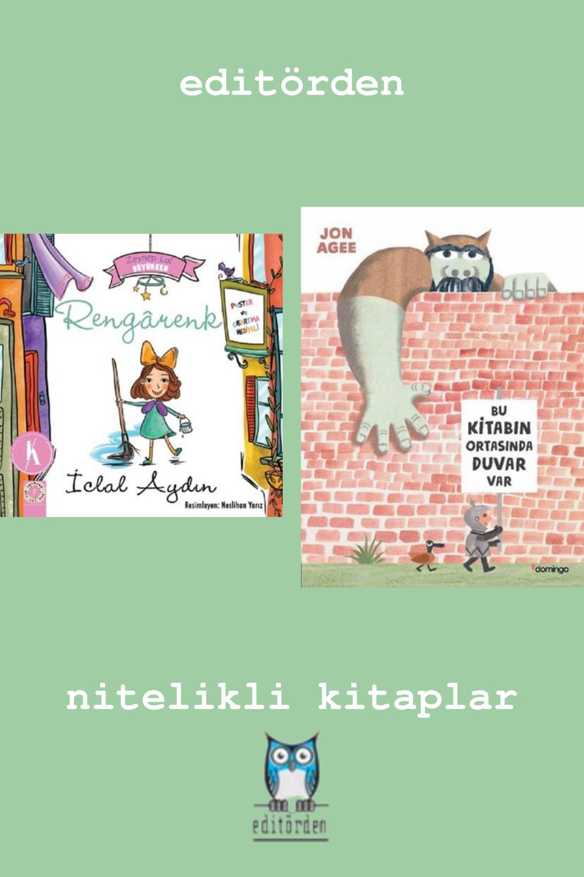 Bilge Kuş Yayınları Rengarenk-Zeynep Lal Büyürken - Bu Kitabın Ortasında Duvar var / Jon Agee