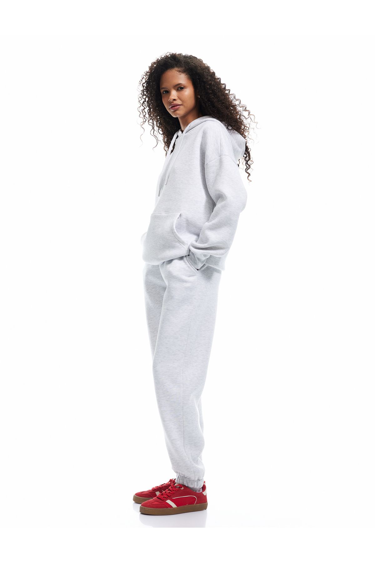 Koton Şardonlu Cepli Beli Lastikli Oversize Jogger Eşofman Altı