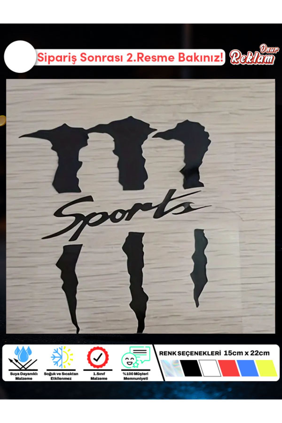 Onur Reklam Sport Pençe İzi Temalı Motosiklet & Araba Sticker – 15x22 cm